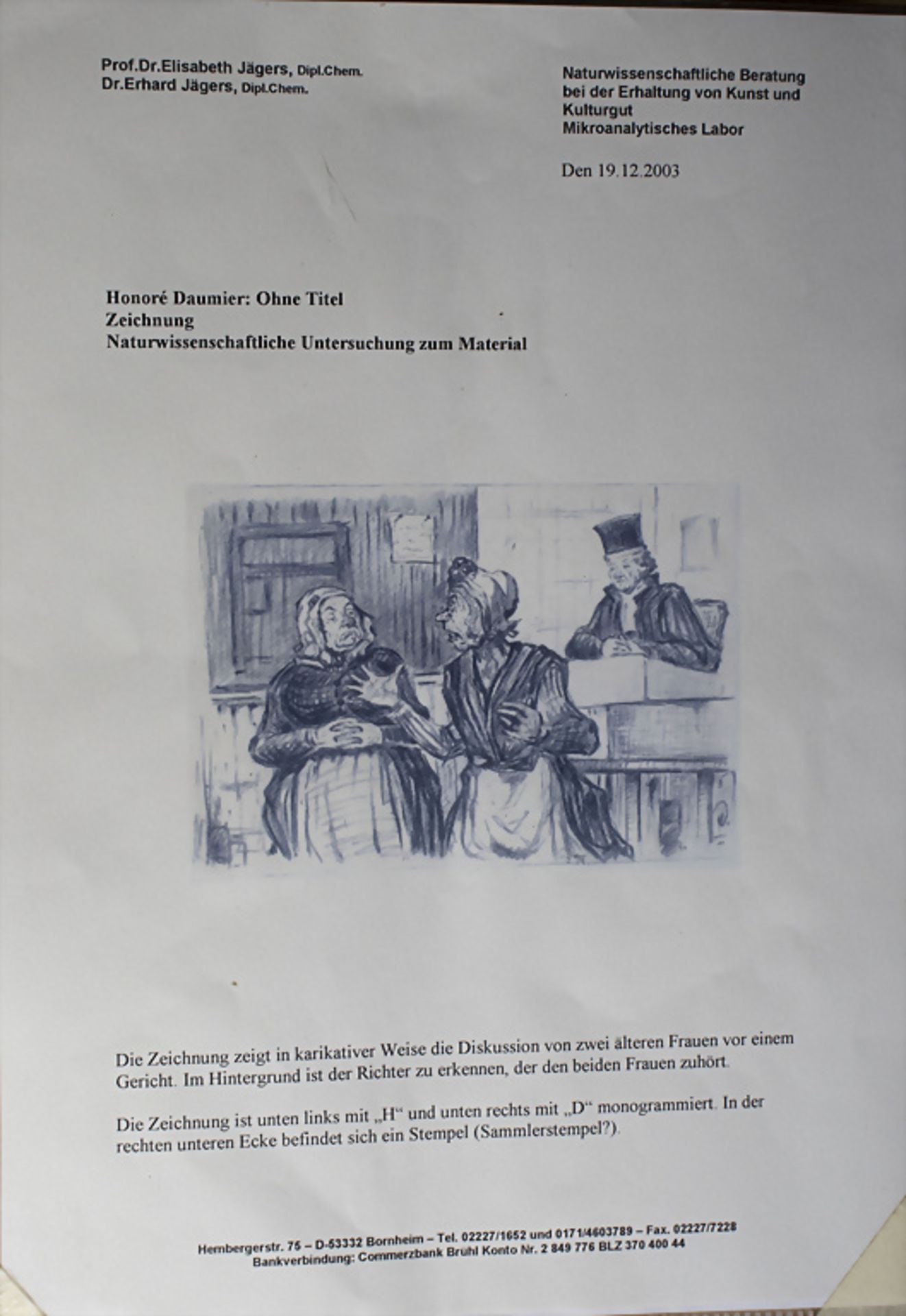 Honoré Daumier (1808-1879), zugeschrieben, 'Zwei Damen vor Gericht' / attributed, 'Two ladies ... - Bild 6 aus 6