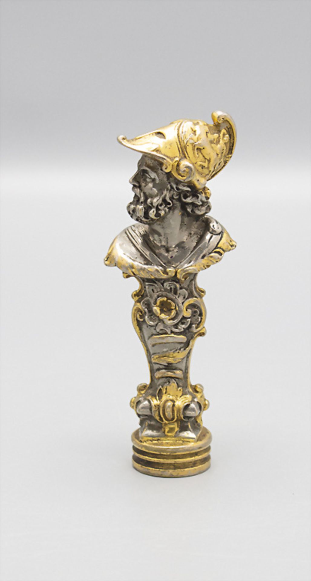 Bronze Petschaft mit Büste des Gottes Mars / A bronze signet with the bust of the Roman god ... - Image 2 of 5