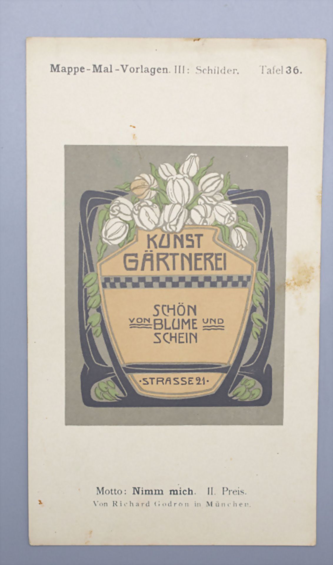 Jugendstil Mal-Vorlagen für Werbeschilder auf 36 Tafeln / 36 Art Nouveau pattern for ... - Bild 4 aus 9