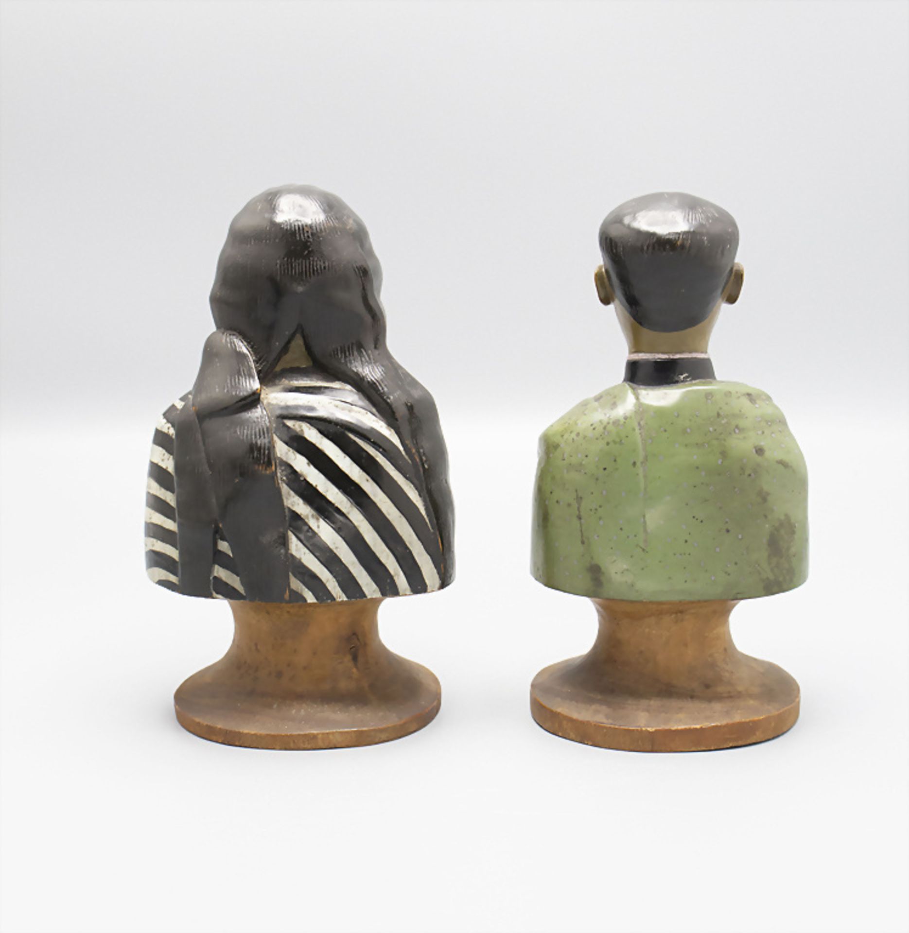 Paar Holzskulpturen eines Paares / A pair of wooden sculptures of a couple, Afrika, um 1900 - Image 3 of 5