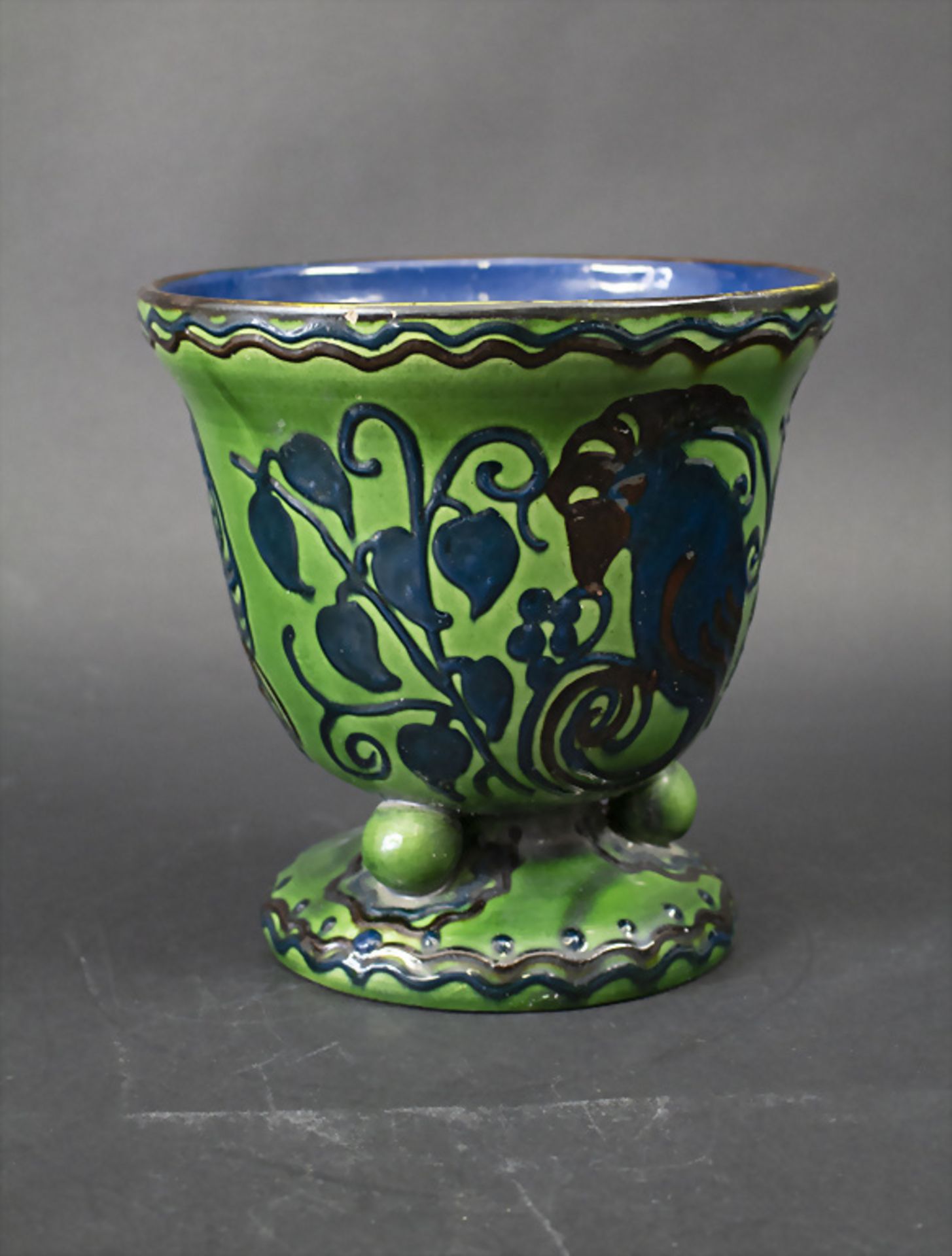 Jugendstil Majolika Vase / An Art Nouveau majolica vase, Tonwerke Kandern, um 1915 - Bild 2 aus 6