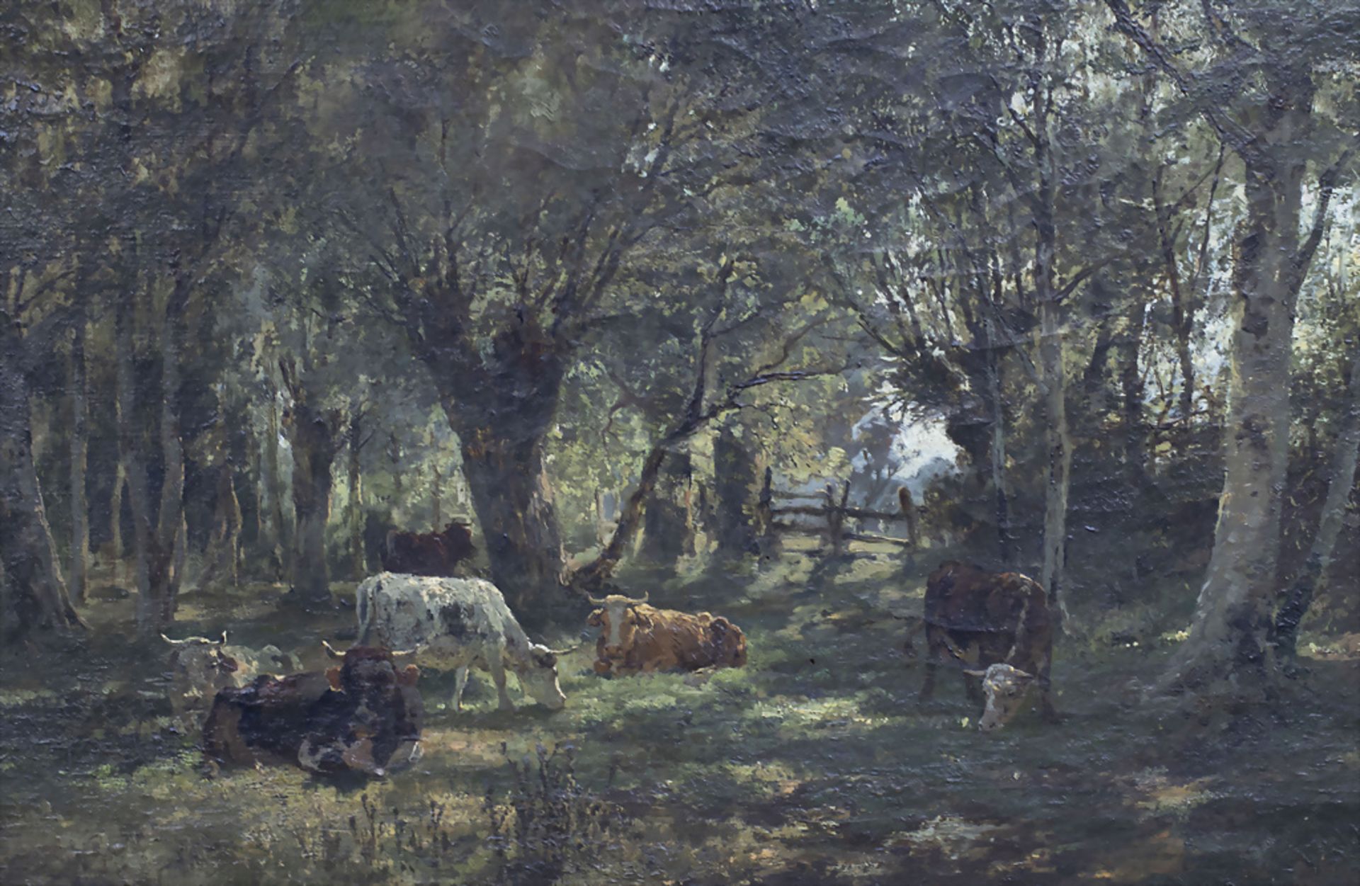 Herrmann BAISCH (1846-1894), 'Kühe auf schattiger Weide' / ' Cows on a shady meadow', um 1880 - Bild 4 aus 6