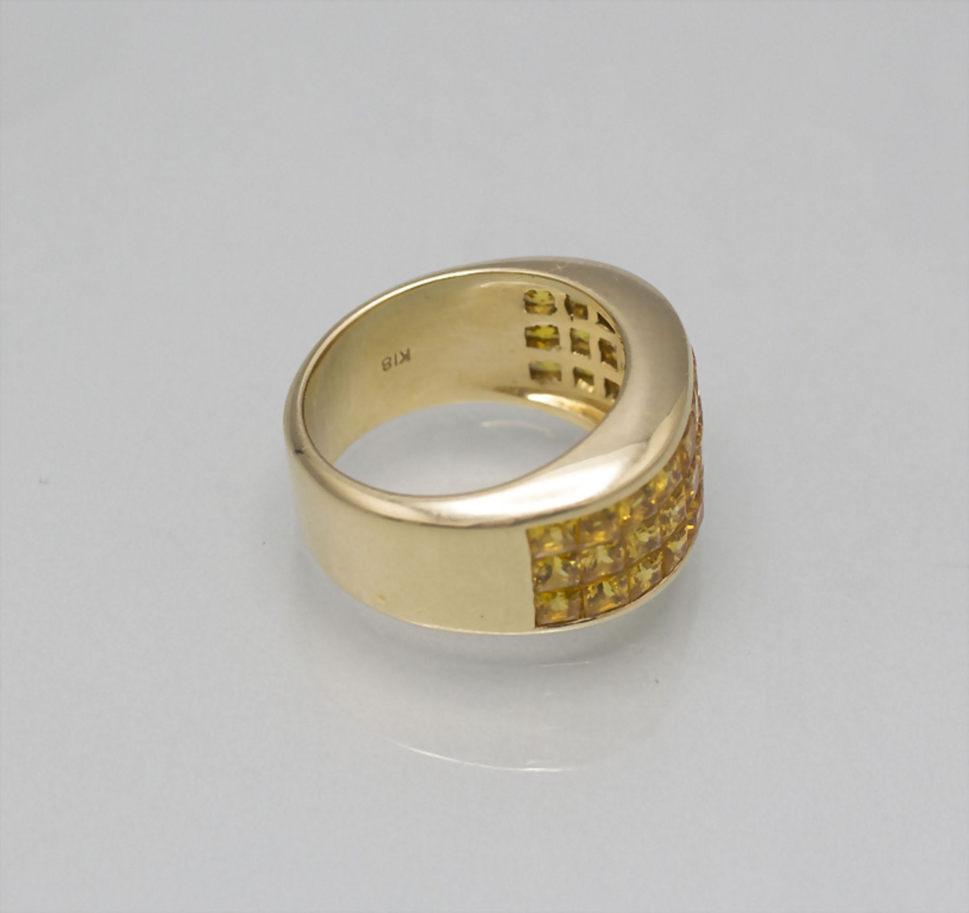 Damenring mit gelben Saphiren / A ladies 18 ct gold ring with yellow sapphires - Bild 2 aus 2