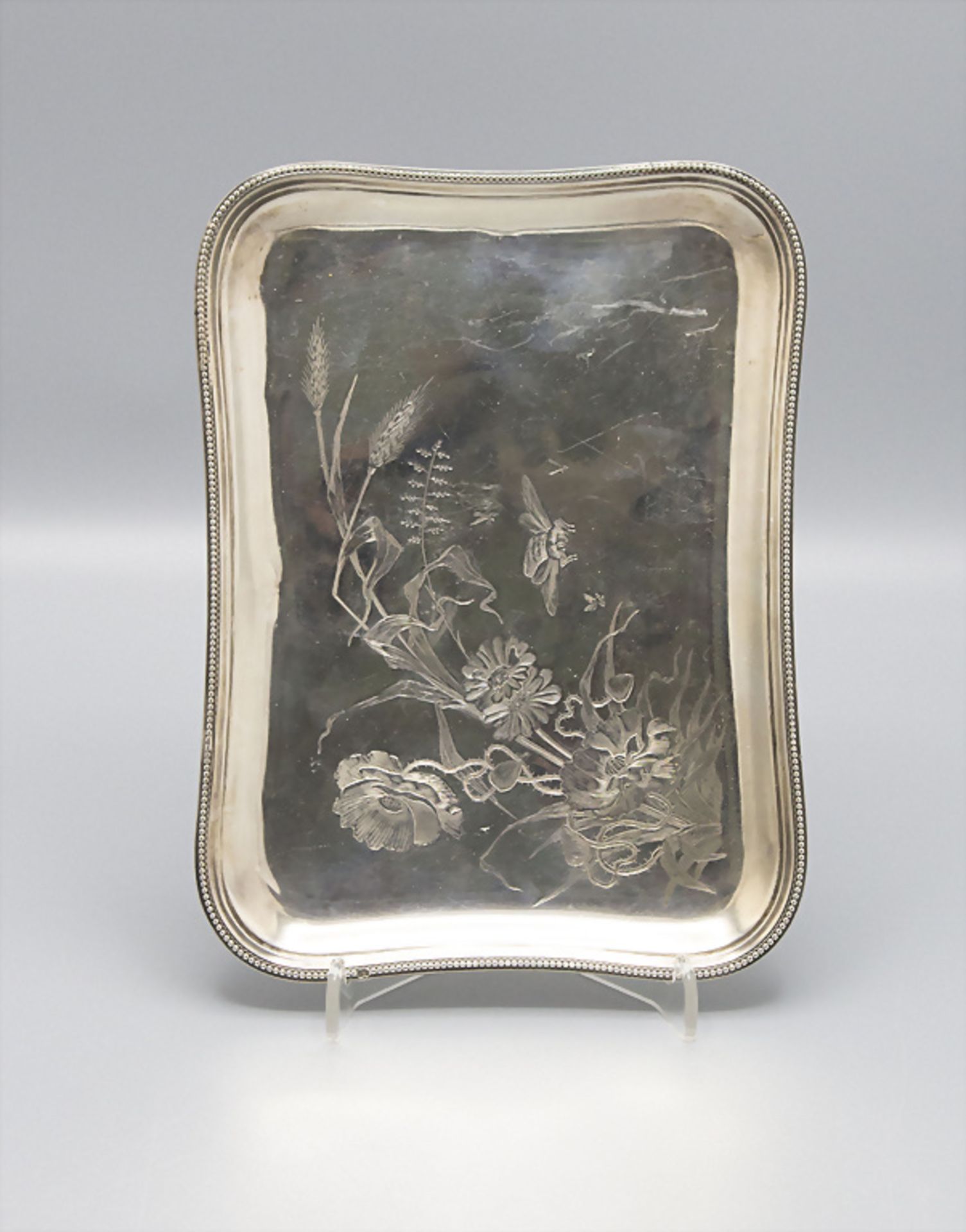 Kleines Jugenstil Silbertablett / A small Art Nouveau silver tray, Frankreich, um 1900