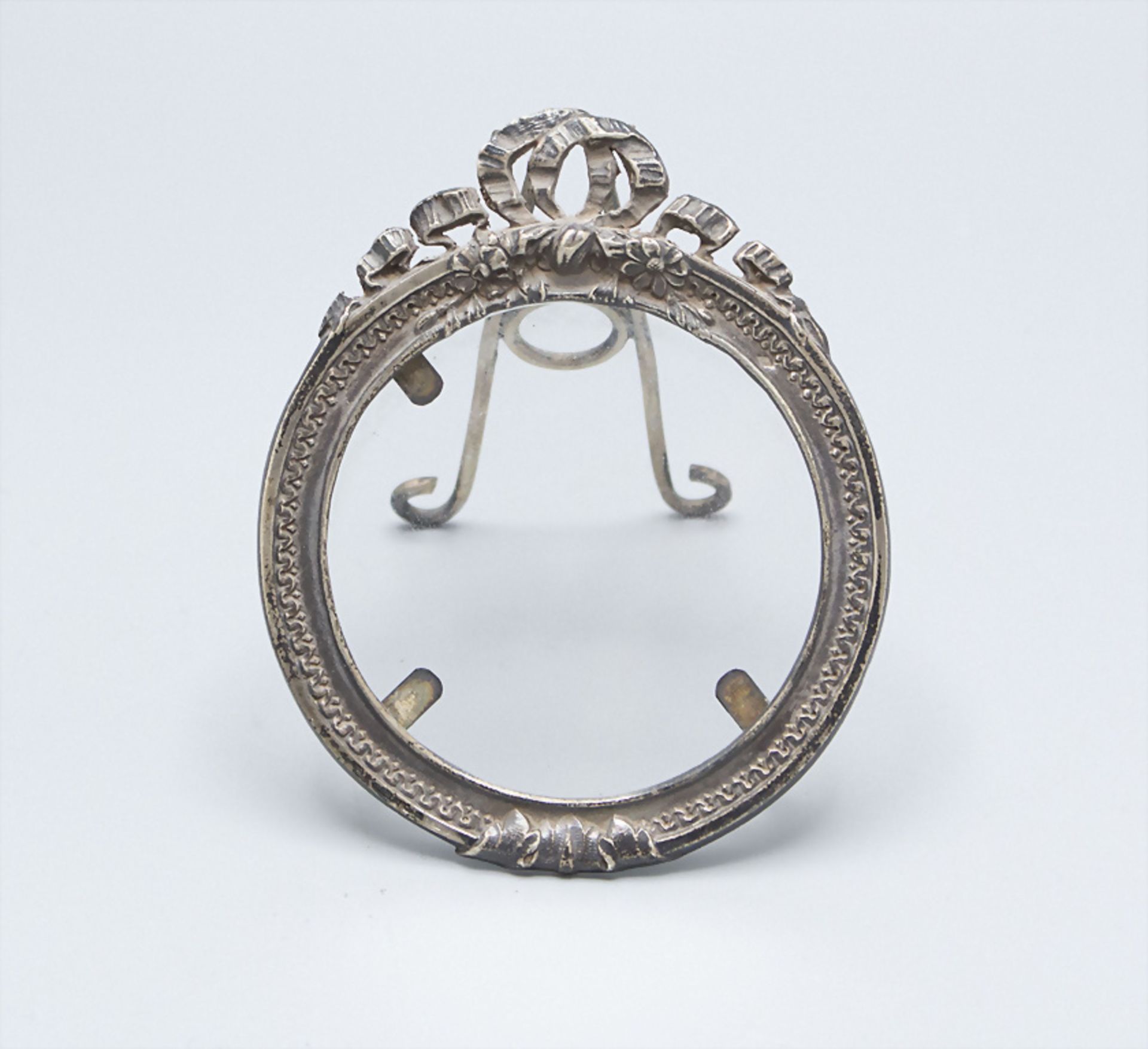 Runder Miniatur Silberrahmen / A miniature silver frame, Hènin & Cie, Paris, um 1900