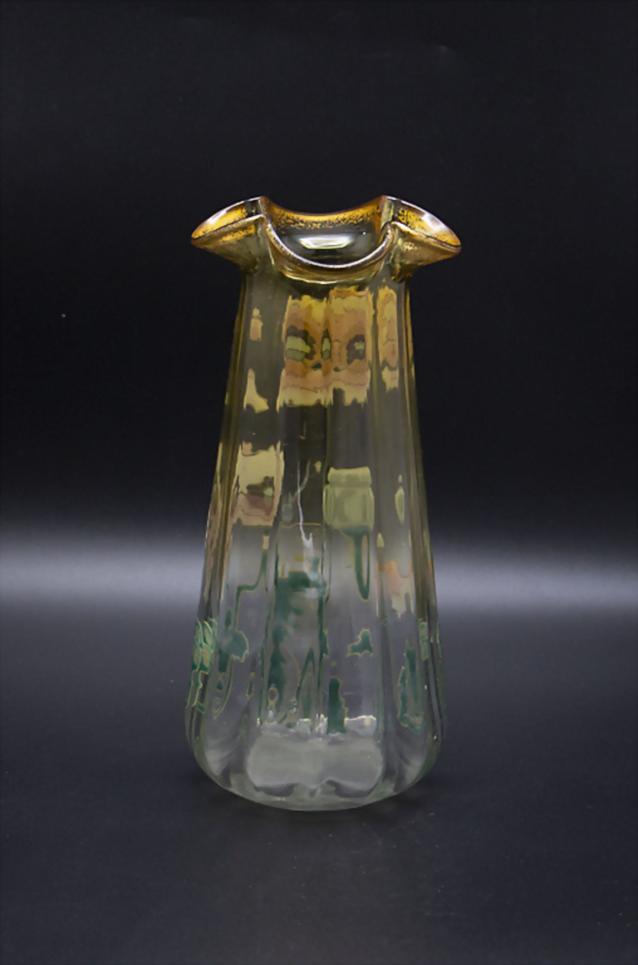Jugendstil Vase mit Klatschmohn / An Art Nouveau glass vase with poppy flower, Legras, um 1900 - Image 2 of 3