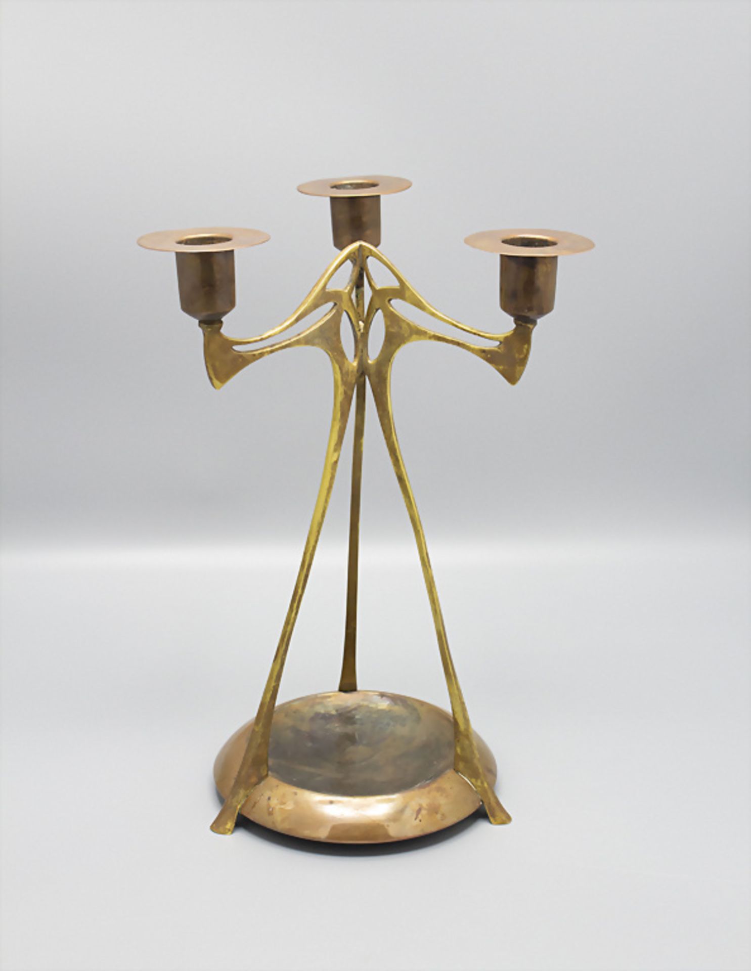 3-armiger Jugendstil Kerzenleuchter / An Art Nouveau candelabra, WMF, Geislingen, um 1900