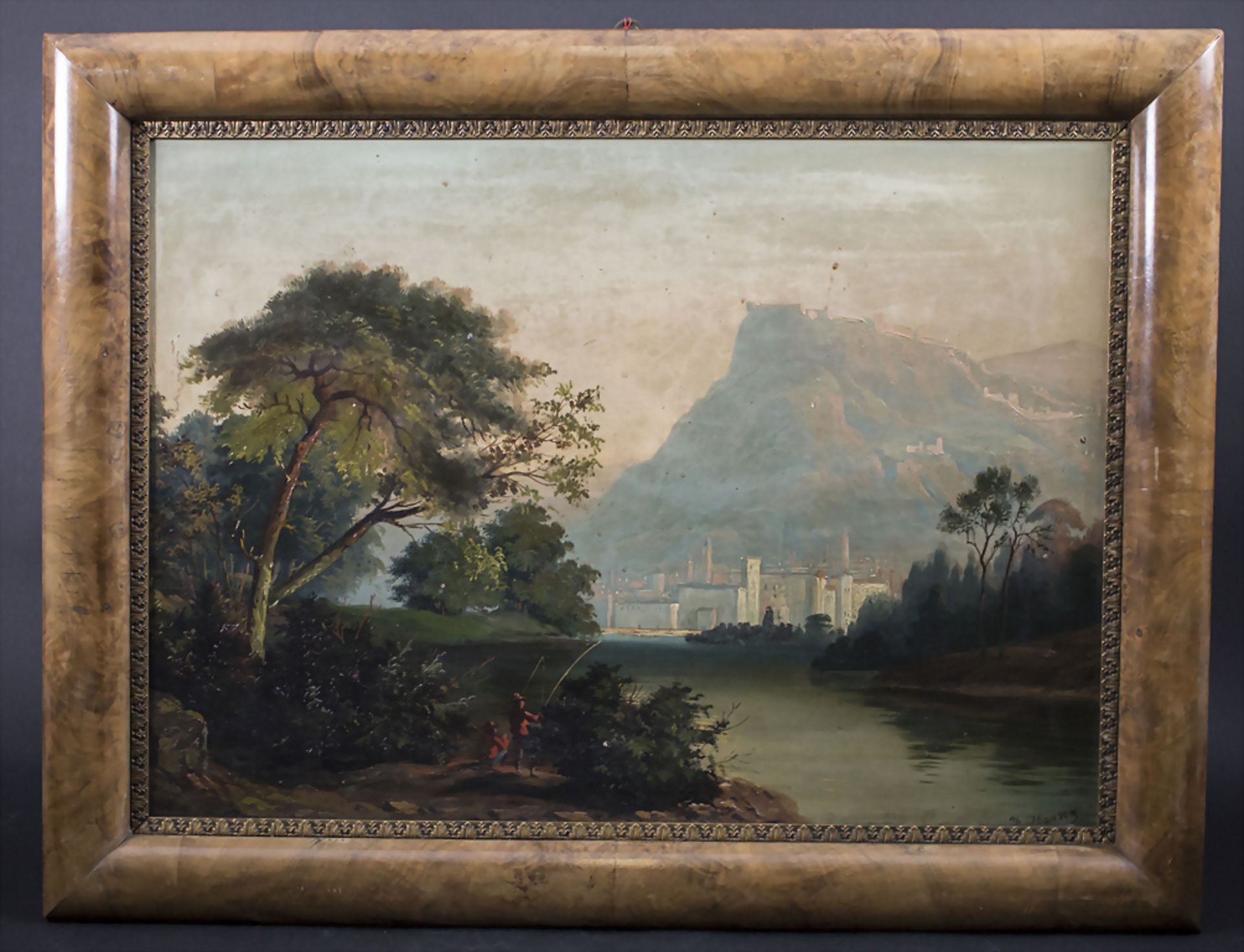 Joseph Theodor HANSEN (1848-1912), 'Flußlandschaft mit Stadtansicht' / 'Riverlandscape with ... - Bild 2 aus 4