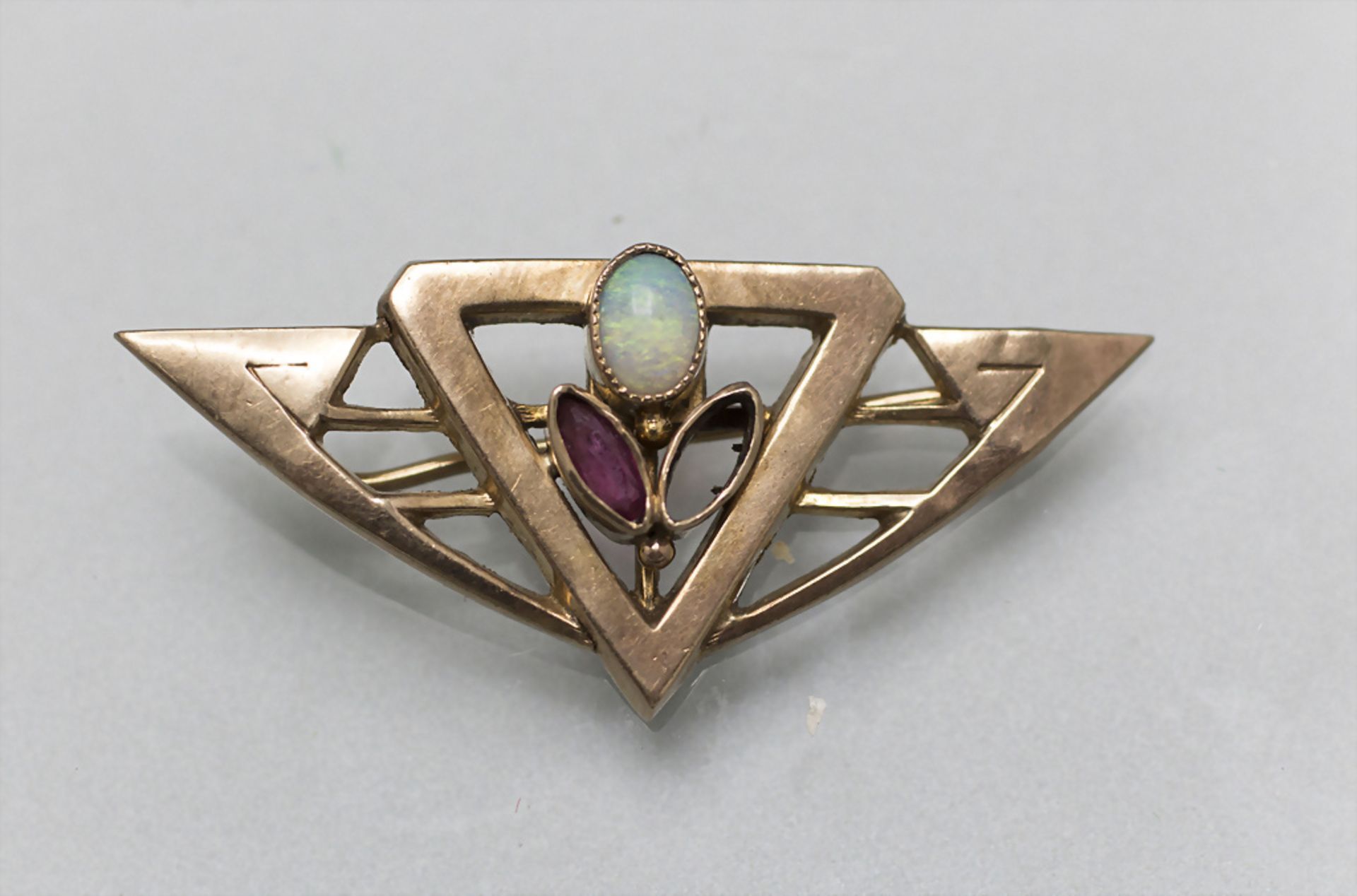 Jugendstil Brosche / An Art Nouveau8 ct gold brooch, wohl deutsch, um 1910