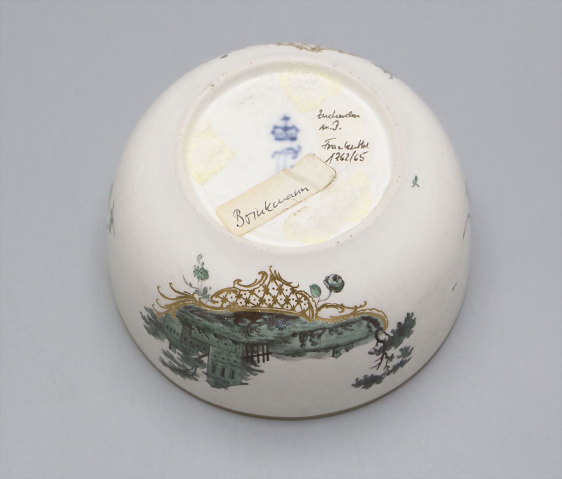 Porzellan Zuckerdose / A porcelain lidded sugar bowl, Frankenthal, um 1760 - Image 4 of 4