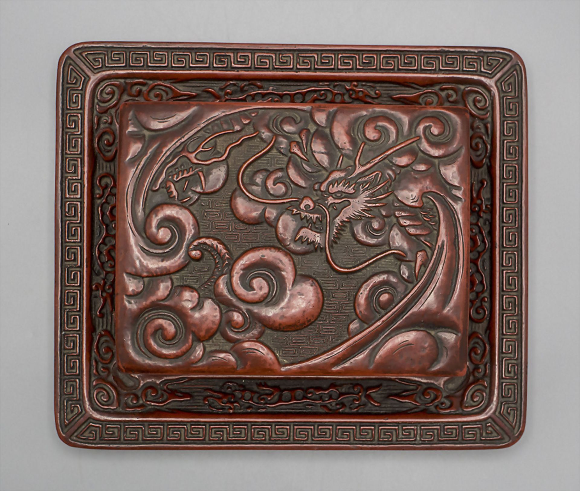 Lackdose mit Tablett / A lacquer box with tray, China, 19. Jh. - Image 2 of 7