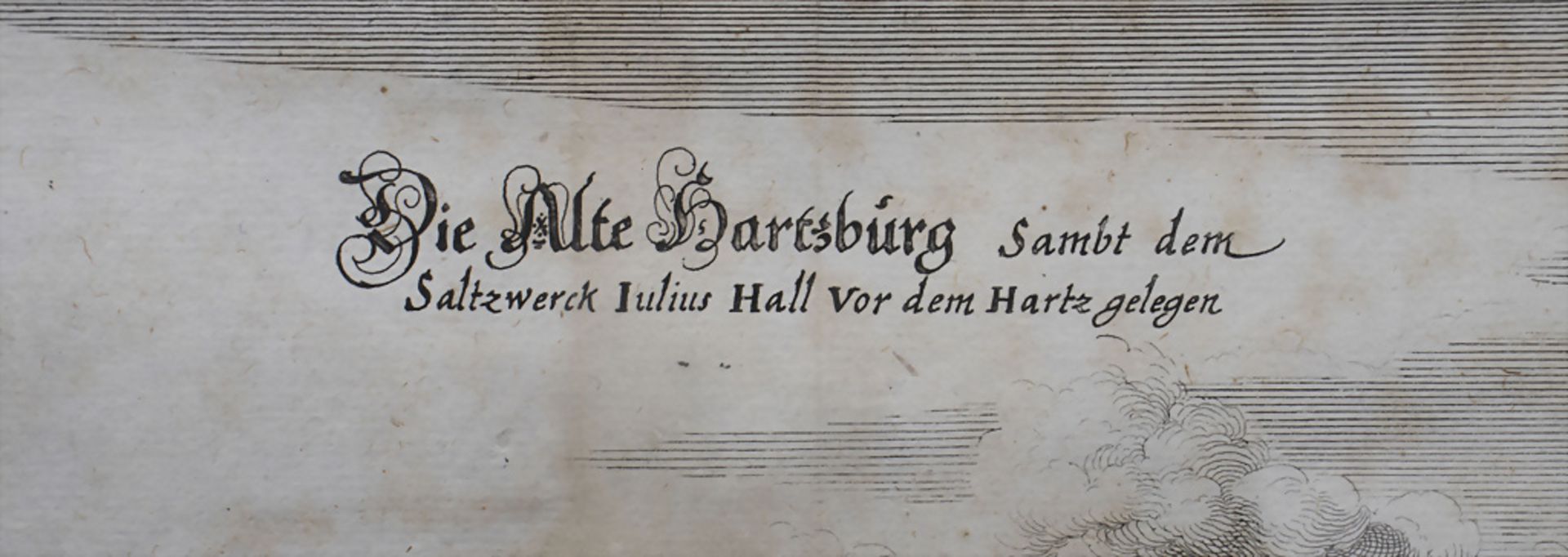 Kupferstich / A copper engraving, 'Die Alte Harzburg sambt dem Saltzwerk Iulius Hall Vor dem ... - Image 3 of 5