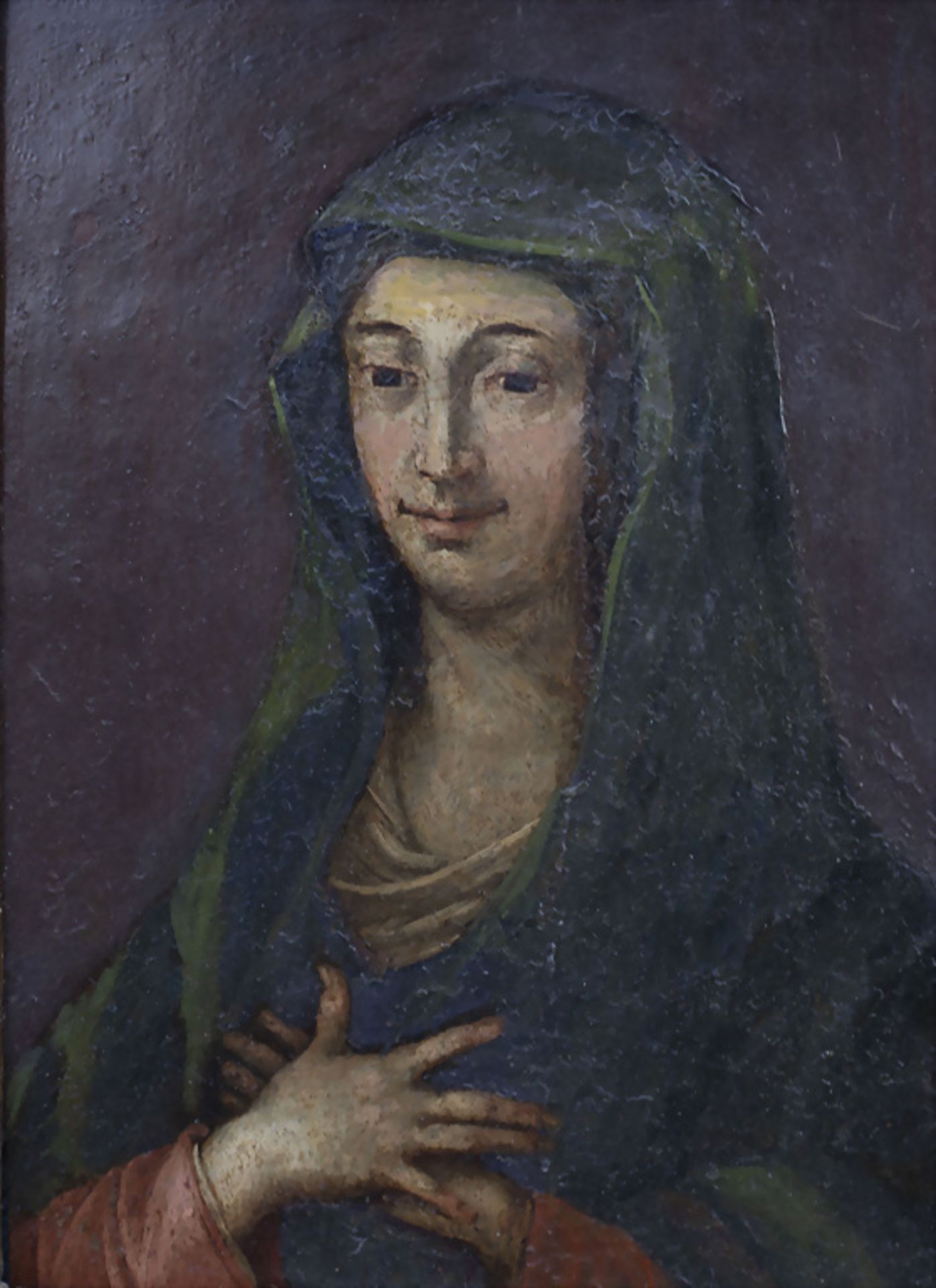 Unbekannter Künstler des 18. Jh., 'Gottesmutter Maria' / A portrait of 'Mother Mary', 18. Jh. - Bild 3 aus 4