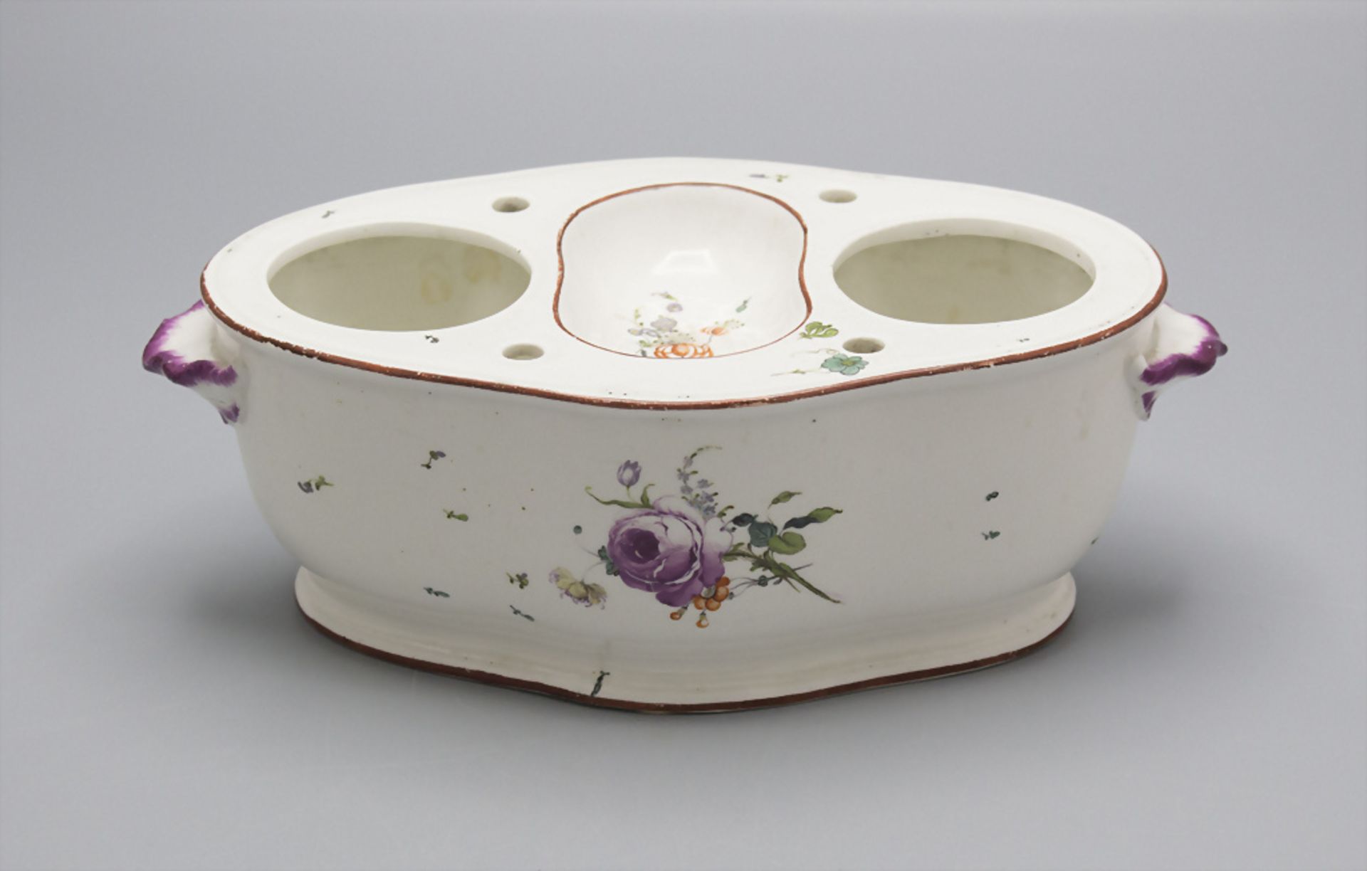 Porzellan Huilliere mit Blumenmalerei / A porcelain cruet stand with flowers, Frankenthal, ...