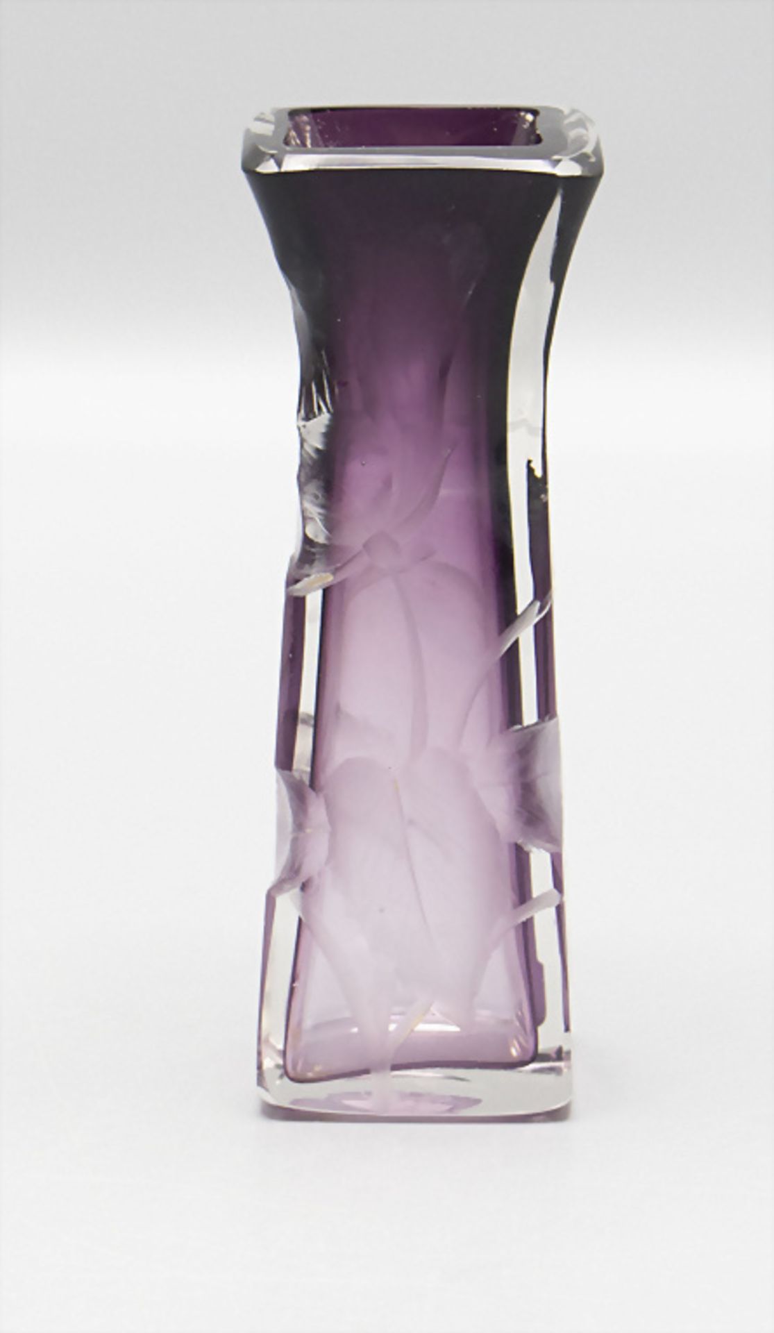 Miniatur Jugendstil Vase mit Klatschmohn / An Art Nouveau miniature glass vase with poppy ... - Image 2 of 4