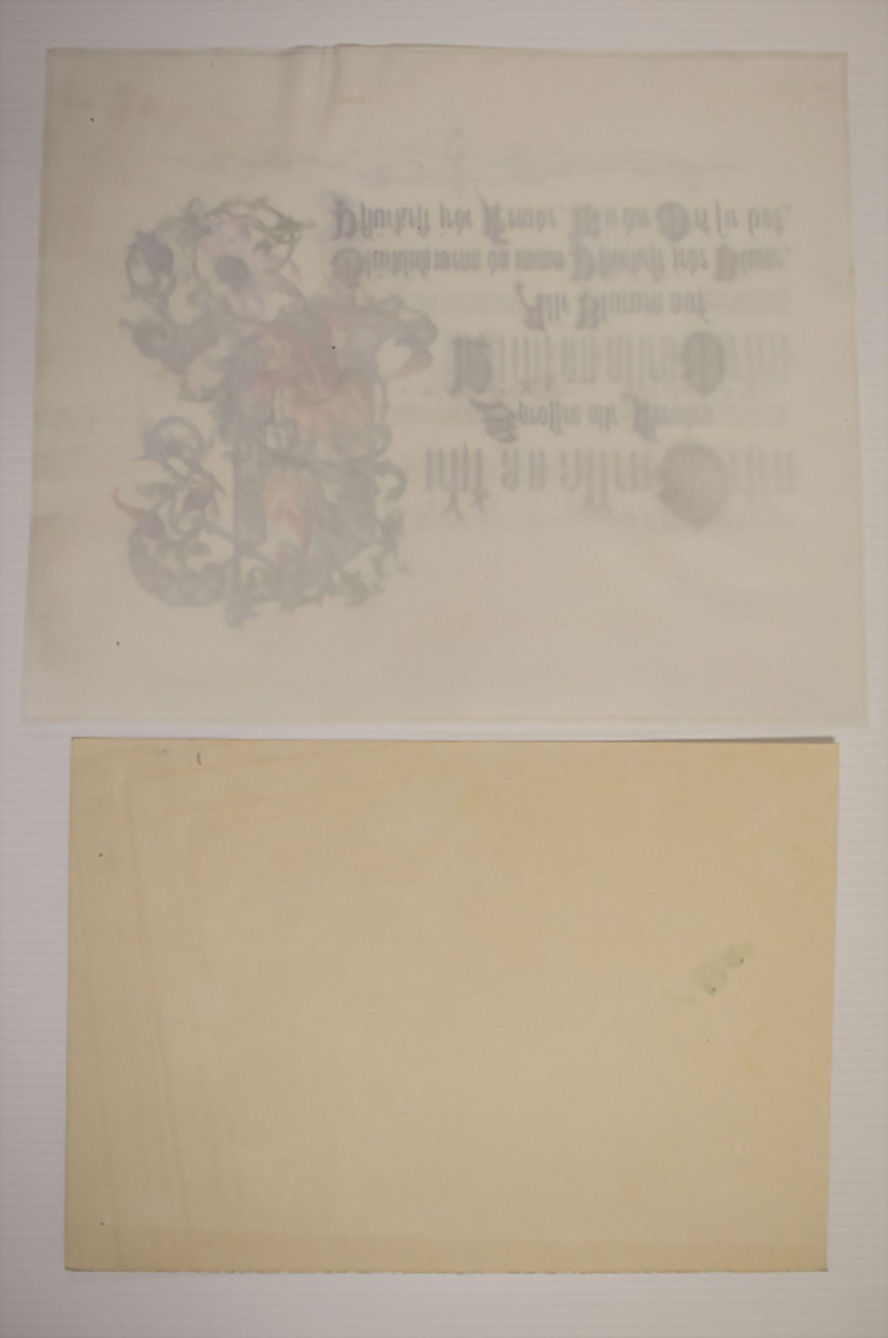 Zwei Zeichnungen mit Gedichten / Two drawings with poems, 19. Jh. - Bild 2 aus 2