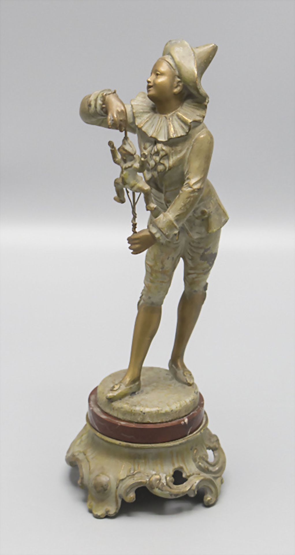 Zinngussfigur eines Harlekins / A tin casting figure of a harleqin, deutsch, um 1900 - Bild 3 aus 7
