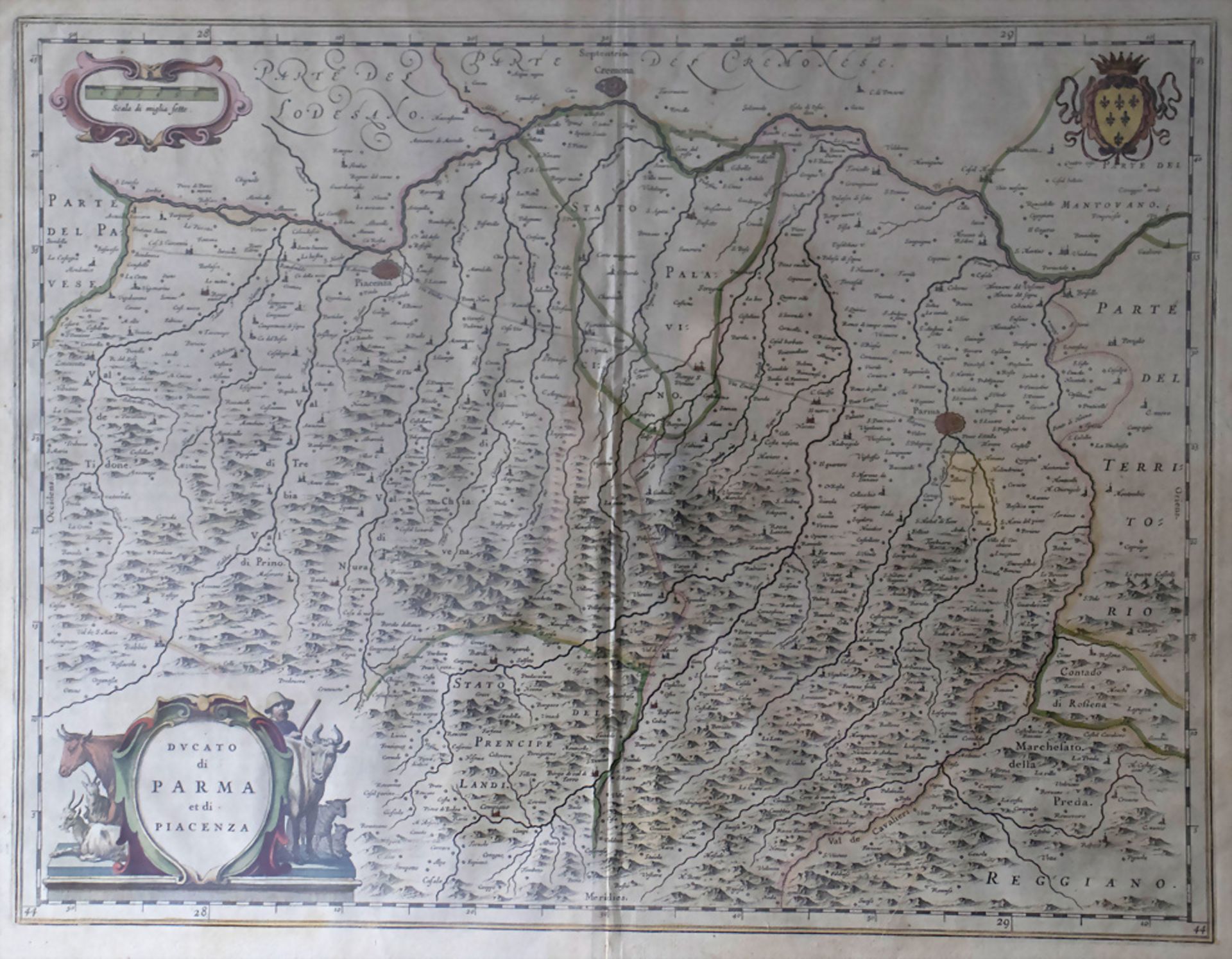 Landkarte 'Herzogtum Parma und Piacenza' / A map of the dukedom of Parma and Piacenza, 17. Jh.