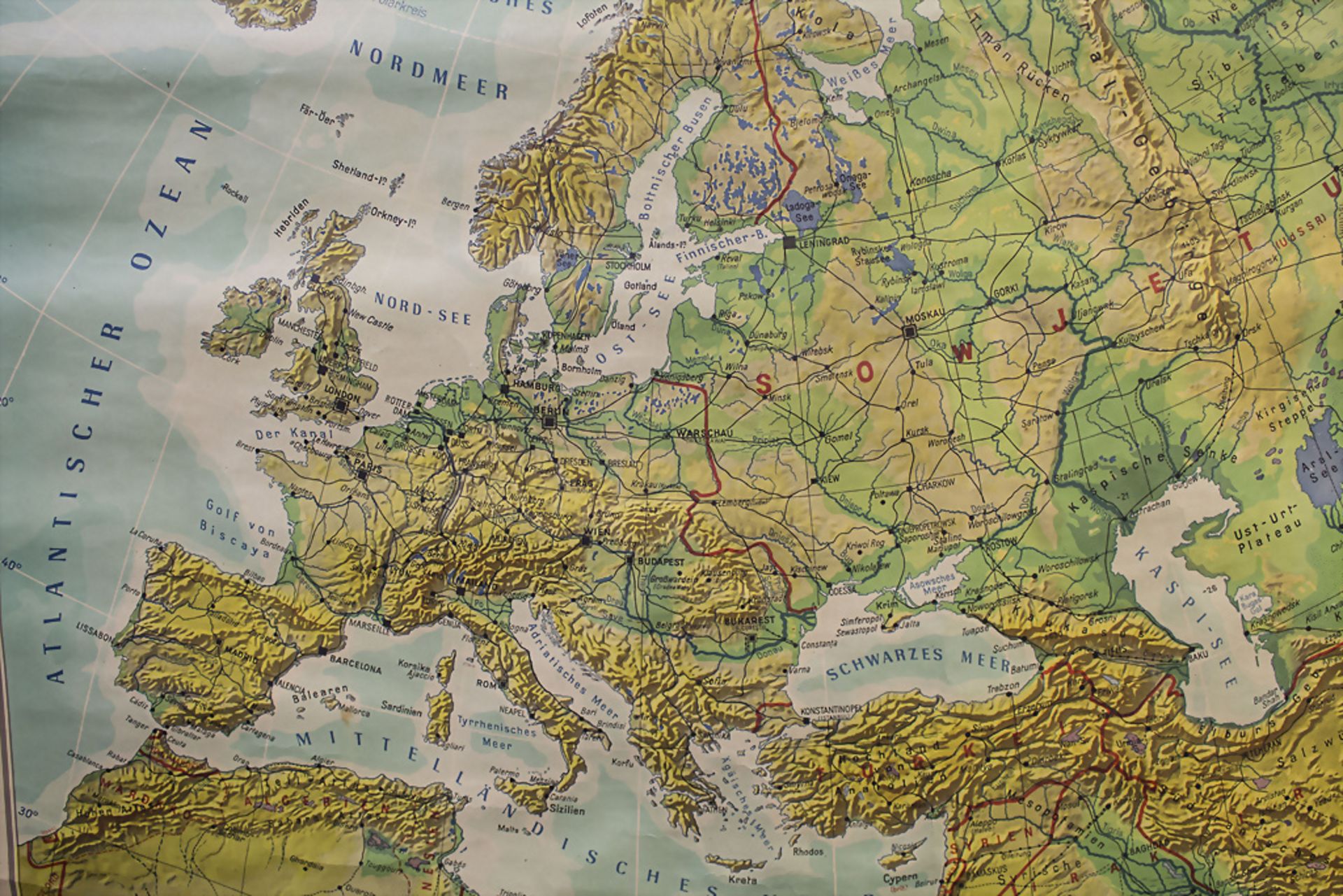 Große Landkarte Europa und Naher Osten / A large map of Europe and the Middle East, um 1947 - Image 2 of 3