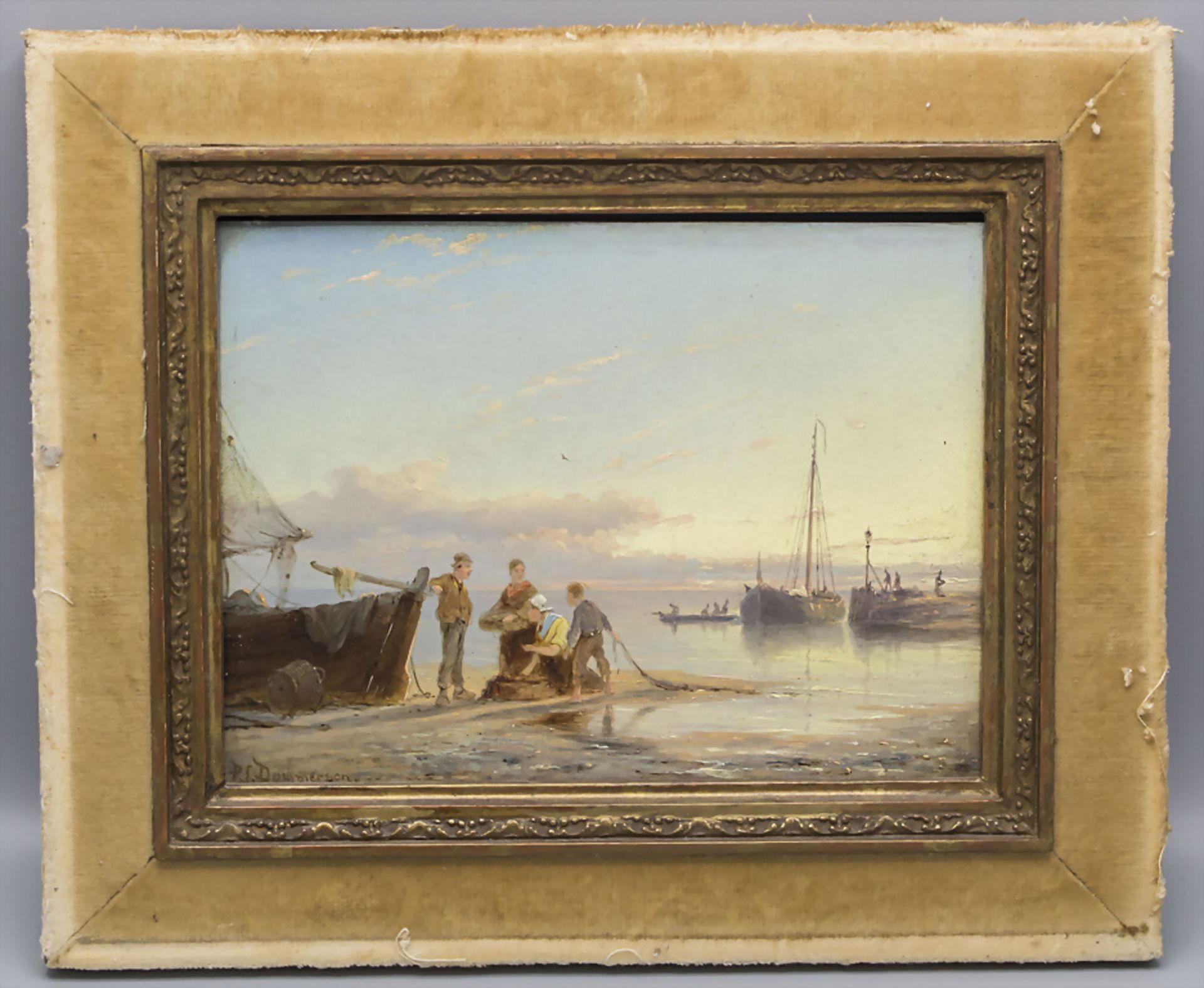 Pieter Cornelius DOMMERSON (1838-1918), 'Strandansicht mit Segelboot' / 'A prospect of a beach ... - Bild 2 aus 5