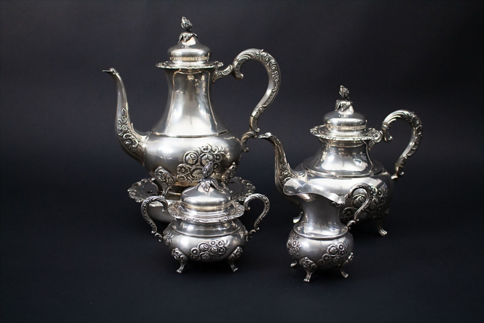 Kaffee- und Teekern / A silver coffee and tea set, Otto Wolter, Schwäbisch Gmünd, 20. Jh. - Bild 2 aus 9