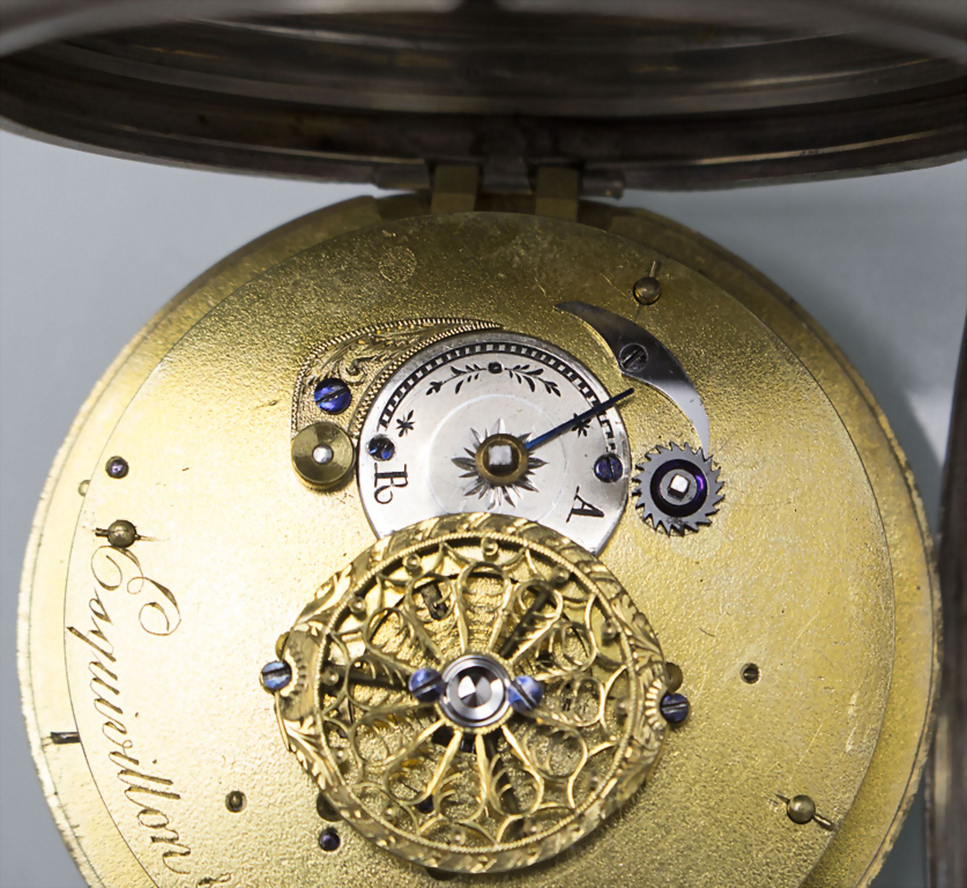 Taschenuhr mit zwei Zeitzonen / A silver pocket watch with 2 time zones, Esquivillon & ... - Image 6 of 8