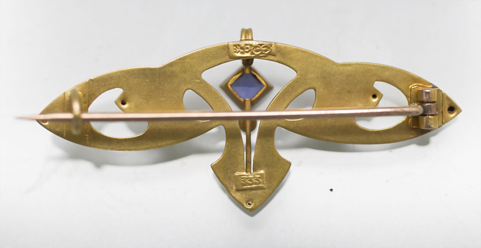 Jugendstil Gold Brosche / An Art Nouveau 8 ct gold brooch, deutsch, um 1900 - Image 2 of 2