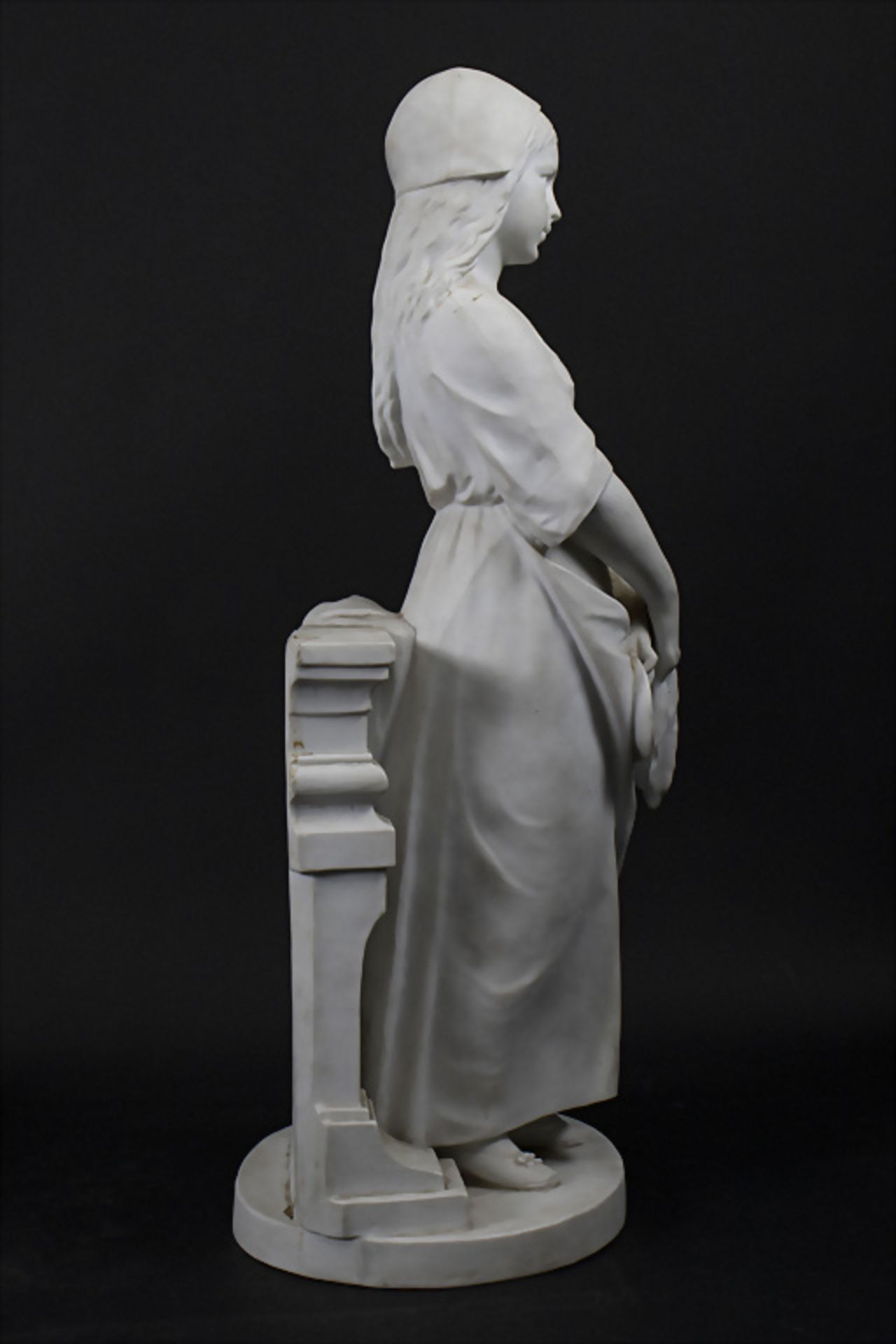 Nicolas Lecorney (aktiv 1880-84), große Bisquitporzellan Skulptur 'Junges Mädchen' / A large ... - Bild 5 aus 8