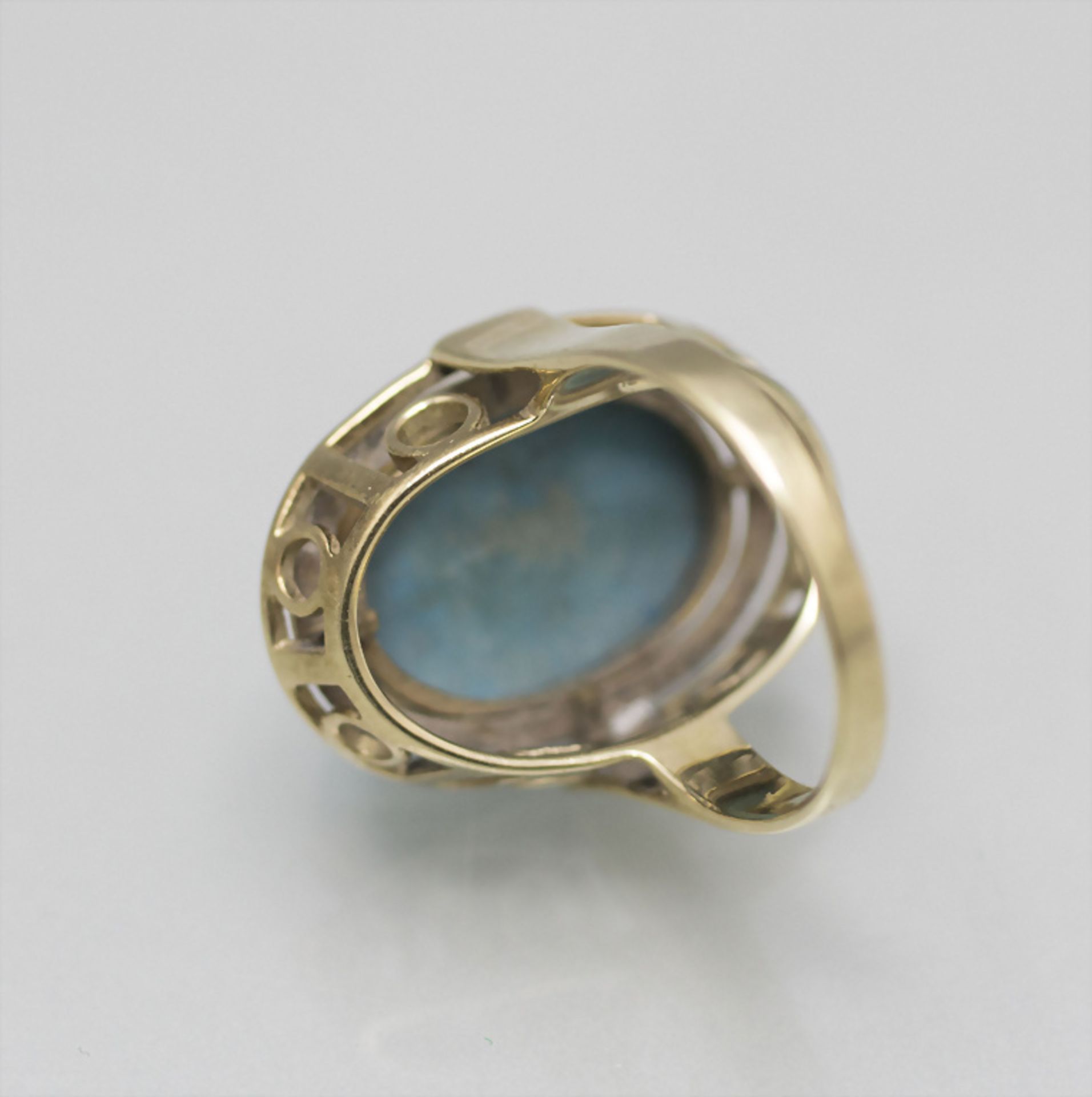 Damenring mit Türkis / A ladies 14 ct gold ring with turquoise - Bild 2 aus 2