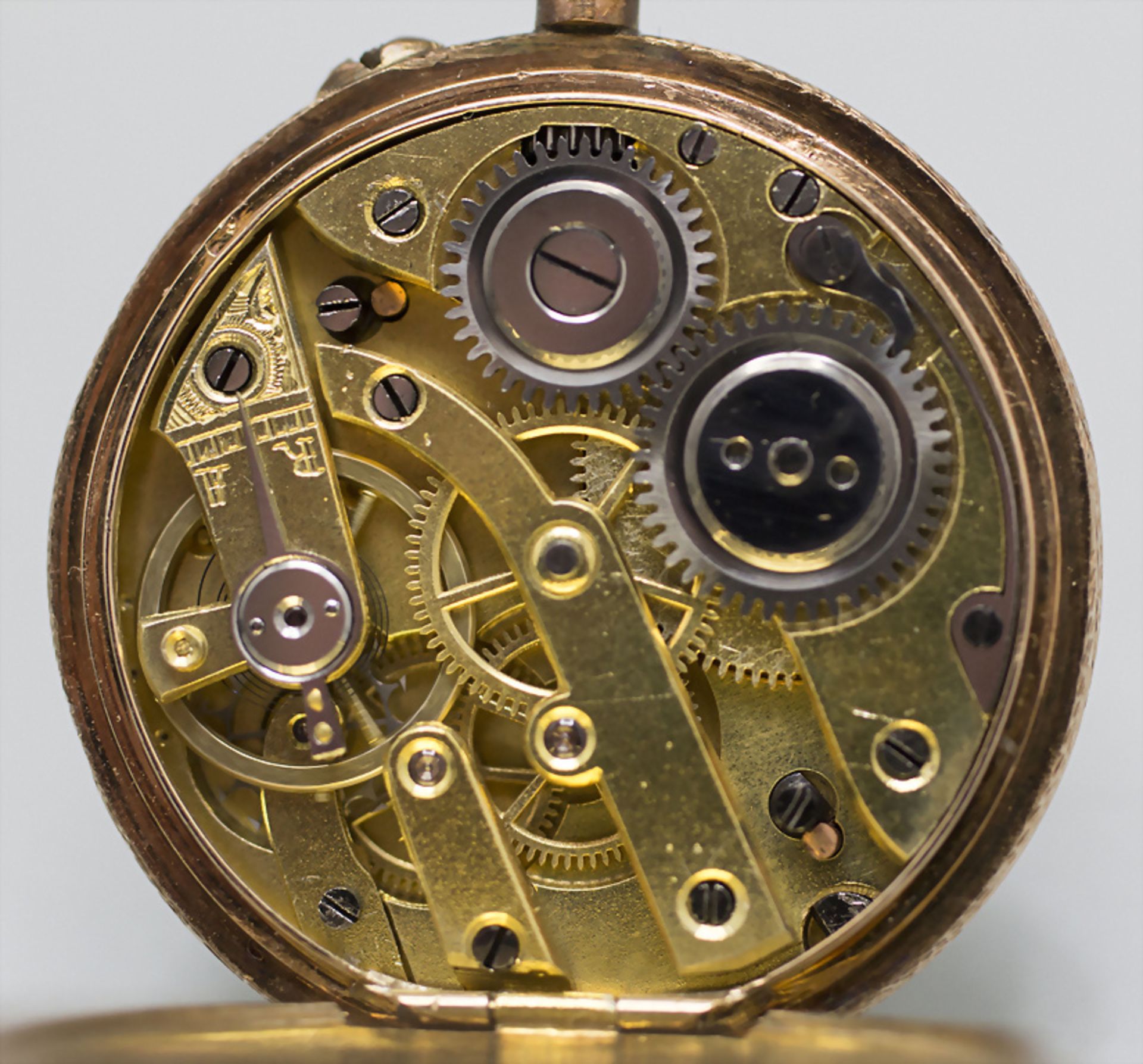 Damentaschenuhr / A ladies 14 ct gold pocket watch, Swiss / Schweiz, um 1900 - Bild 7 aus 9