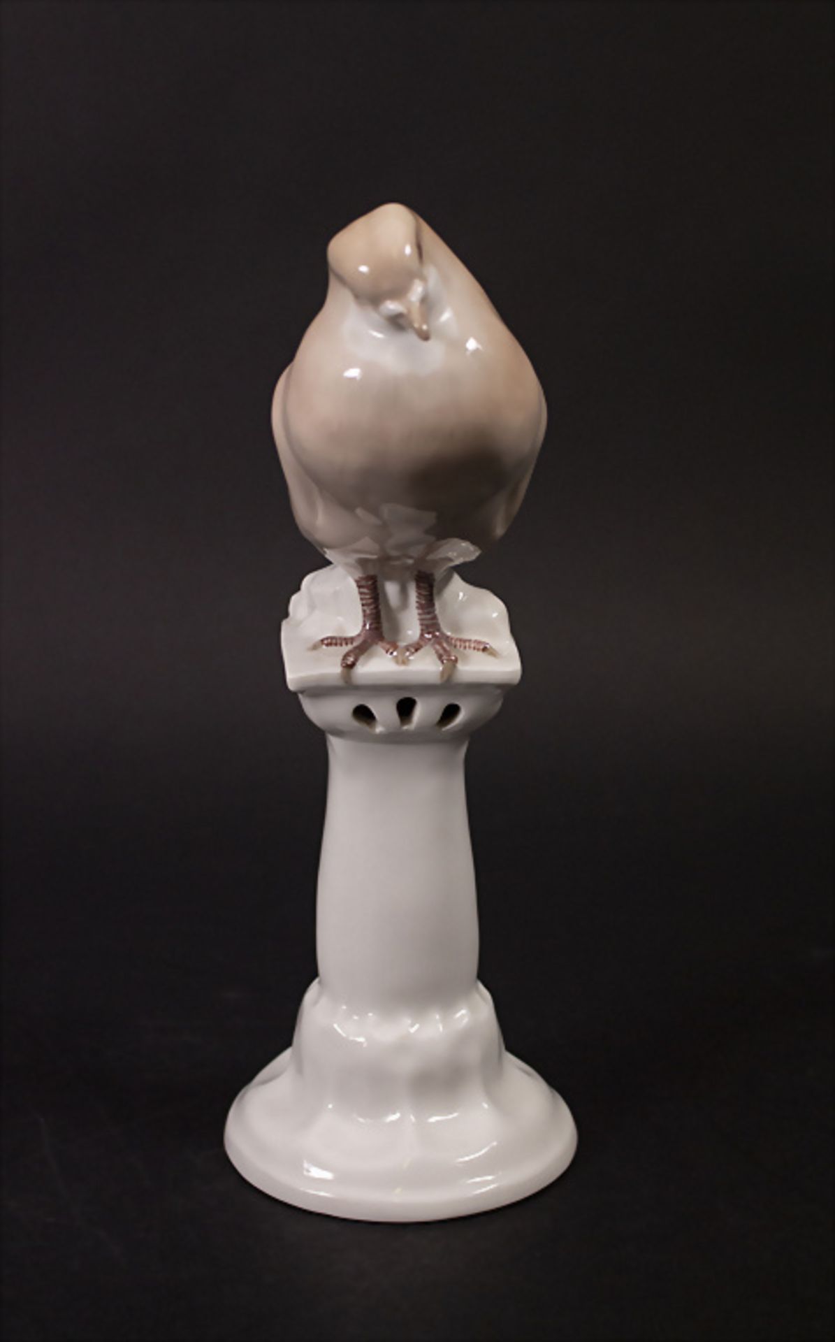 Jugendstil Vogelfigur 'Taube auf Postament' / An Art Nouveau bird figure of a pigeon on a ... - Bild 3 aus 6