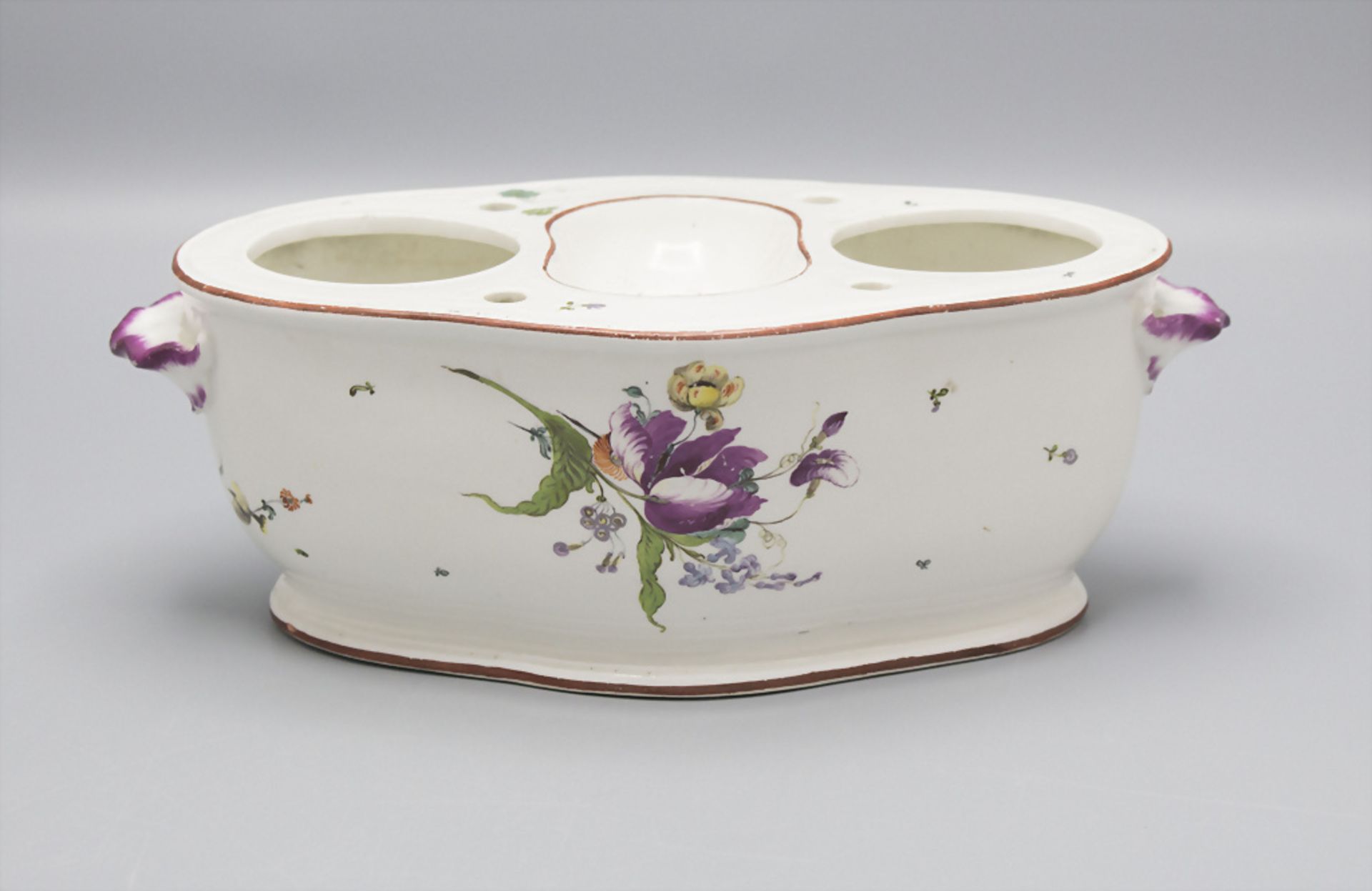 Porzellan Huilliere mit Blumenmalerei / A porcelain cruet stand with flowers, Frankenthal, ... - Bild 2 aus 4