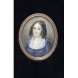 Miniatur Porträt einer jungen Dame / A miniature portrait of a young lady, Toussard, 1818