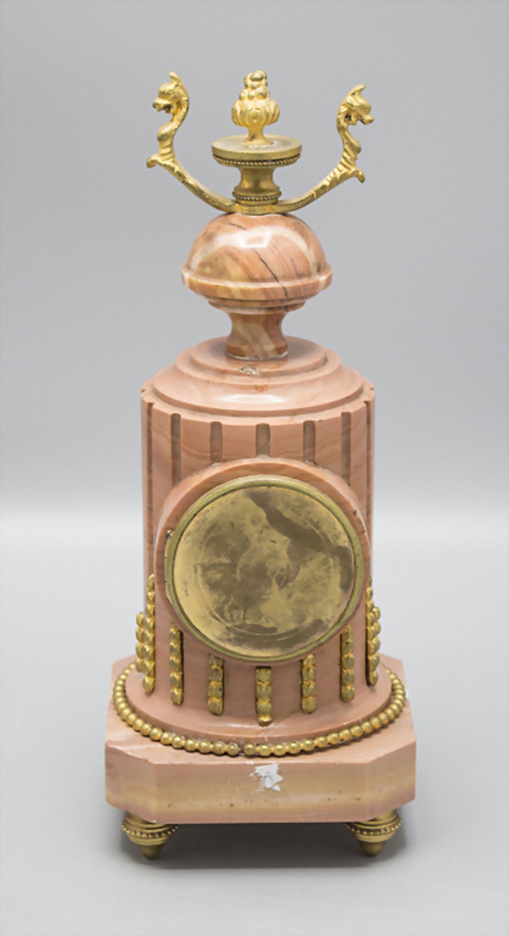 Kaminuhr mit Beistellern / A mantel clock with candlesticks, Swiss / Schweiz, um 1900 - Bild 5 aus 8