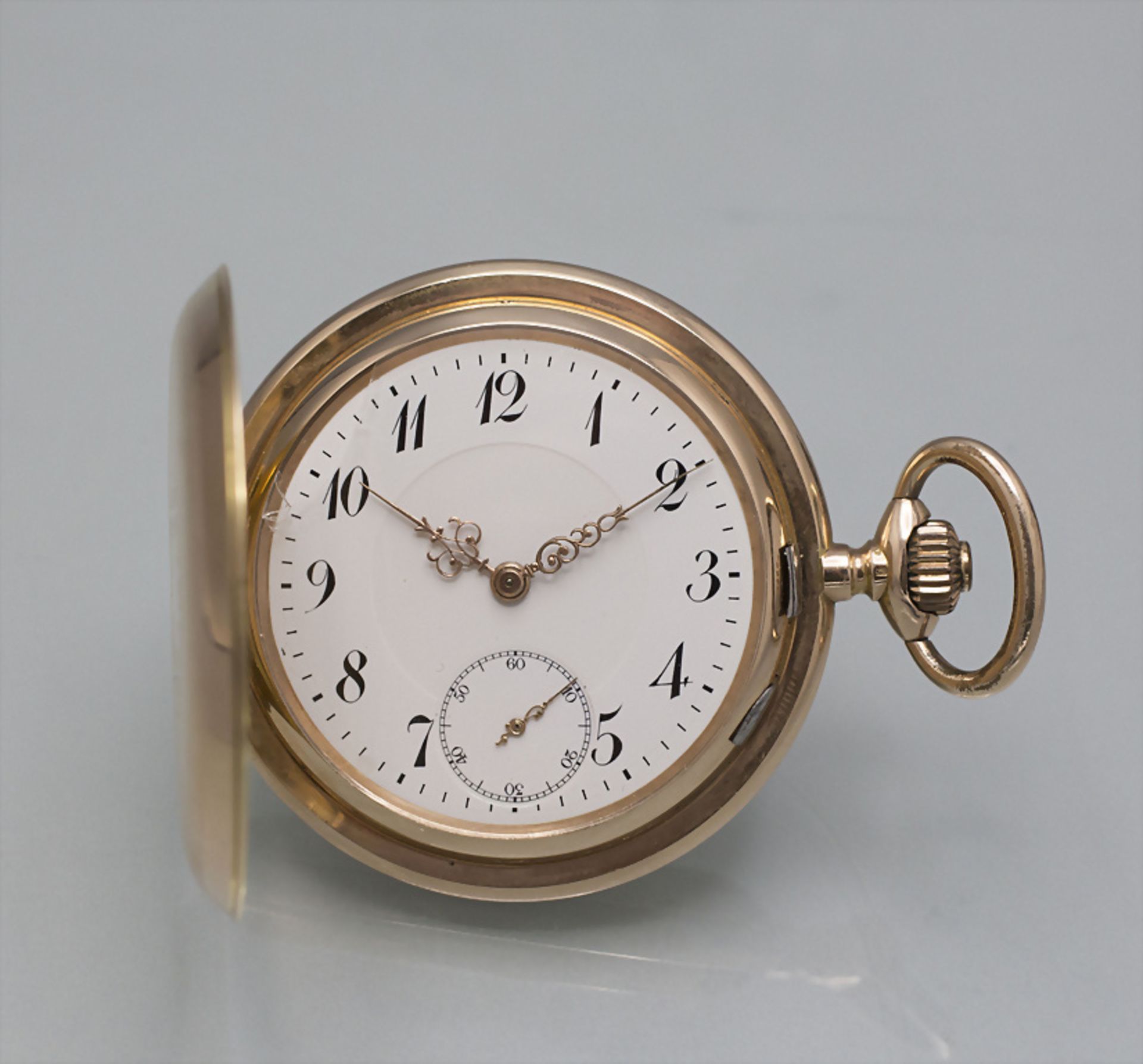 Savonette Taschenuhr / A 14 ct gold pocket watch, Swiss / Schweiz, um 1912