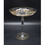Jugendstil Konfektschale mit Emailmalerei / An Art Nouveau enamelled glass candy bowl, ...