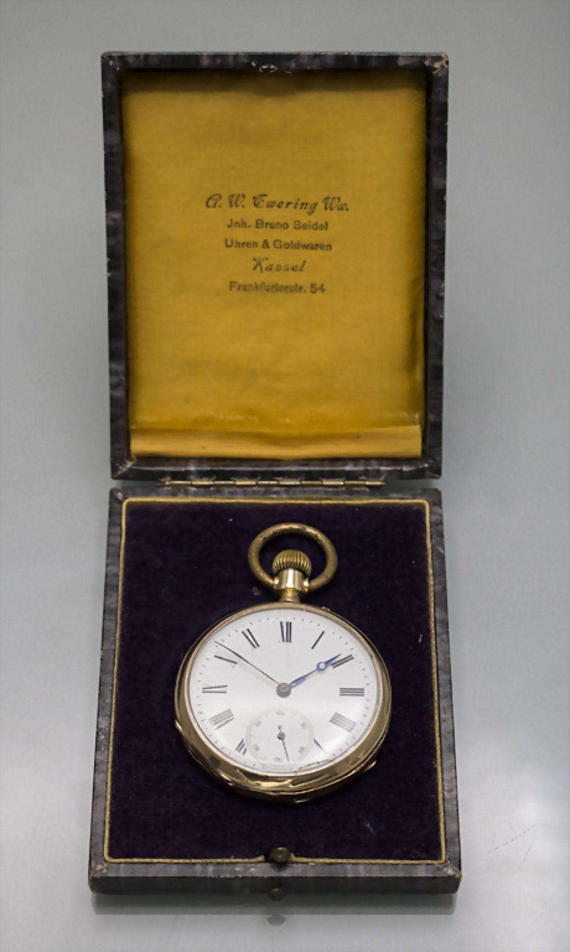 Offene Herrentaschenuhr / An 14 ct gold pocket watch, um 1900 - Image 7 of 7