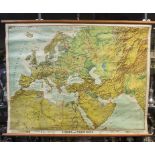 Große Landkarte Europa und Naher Osten / A large map of Europe and the Middle East, um 1947
