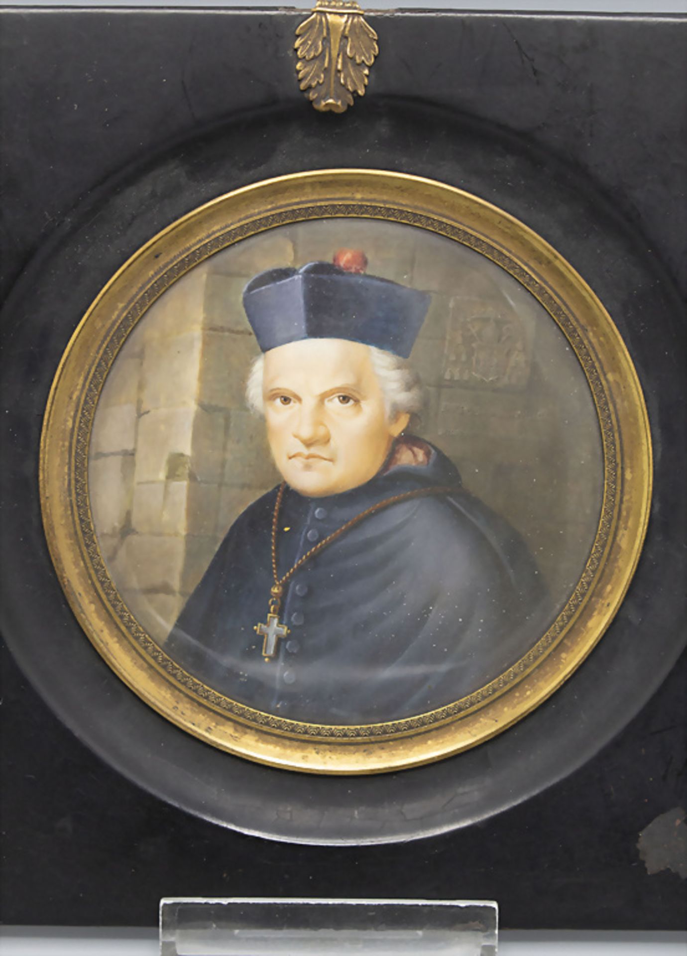 Miniatur Porträt eines katholischen Klerikers / A miniature portrait of a catholic clergyman, ... - Image 2 of 3