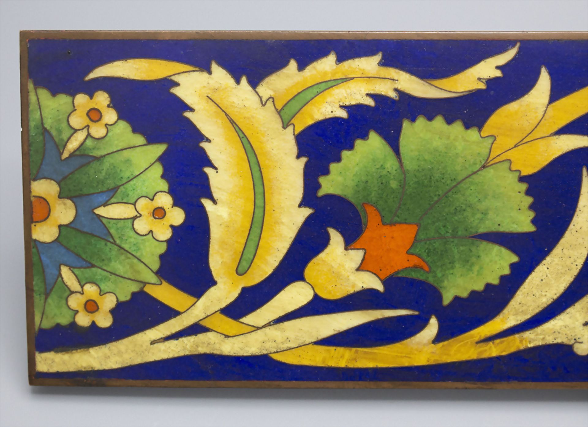 Jugendstil Cloisonné Zierleiste / An Art Nouveau decorative enamelled edging/border, um 1900