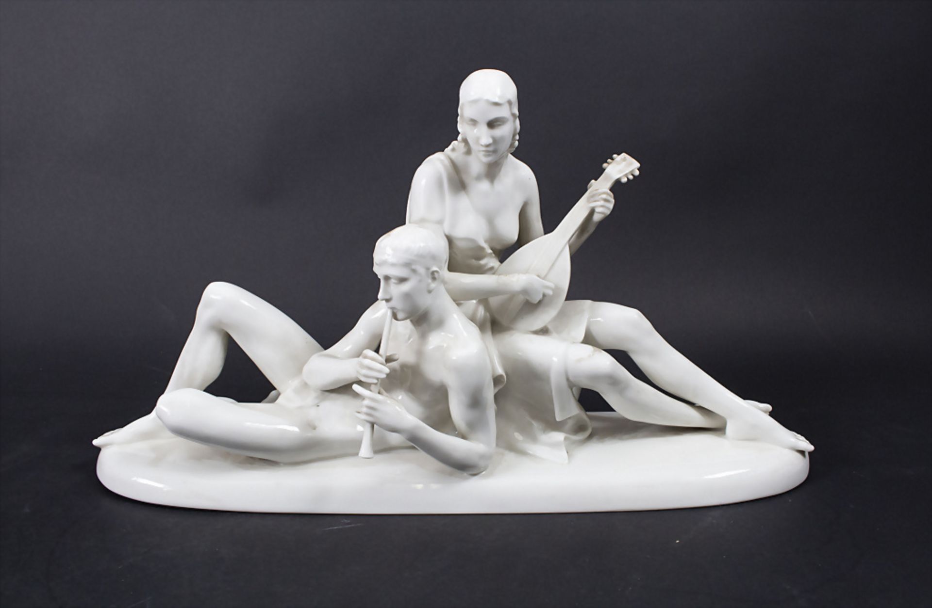 Porzellan Figurengruppe 'Musik' / A figural group 'Music', Gerhard Schliepstein, Rosenthal, ...