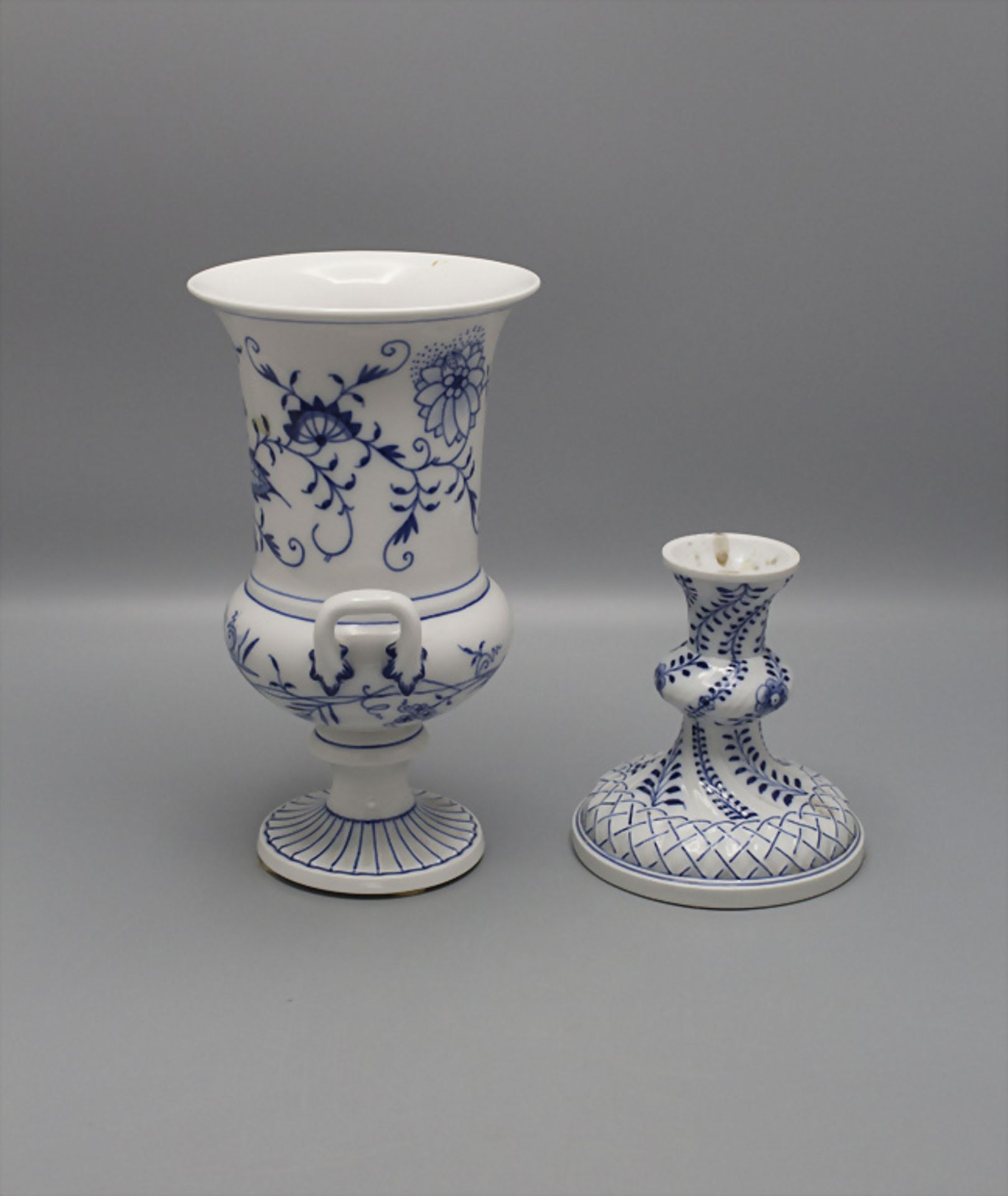 3 Teile Zwiebelmuster / 3 pieces of porcelain with onion pattern, Meissen, 20. Jh. - Bild 5 aus 6