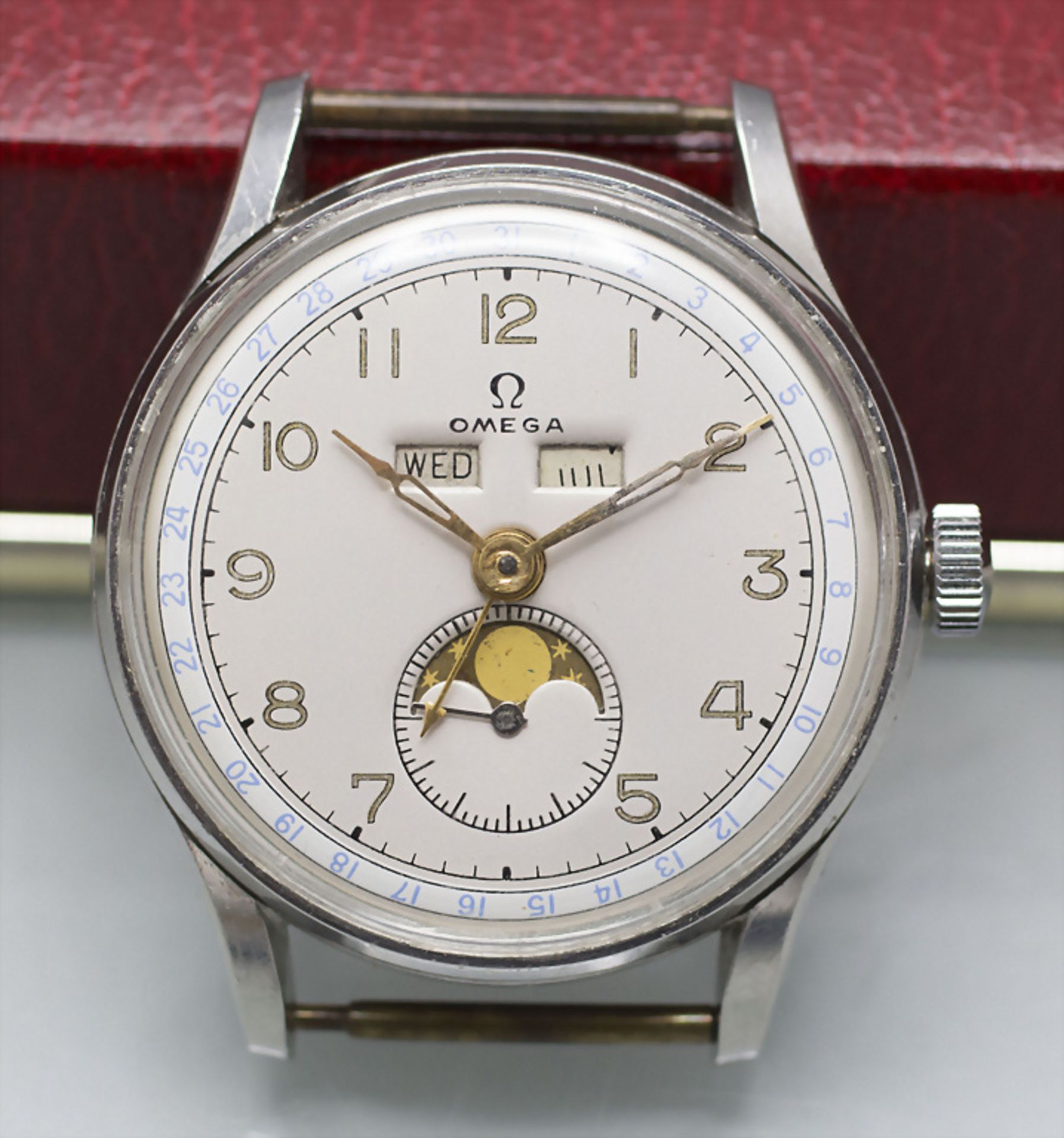 Omega Vollkalenderuhr mit Mondphase, Swiss /Schweiz, um 1944-1946