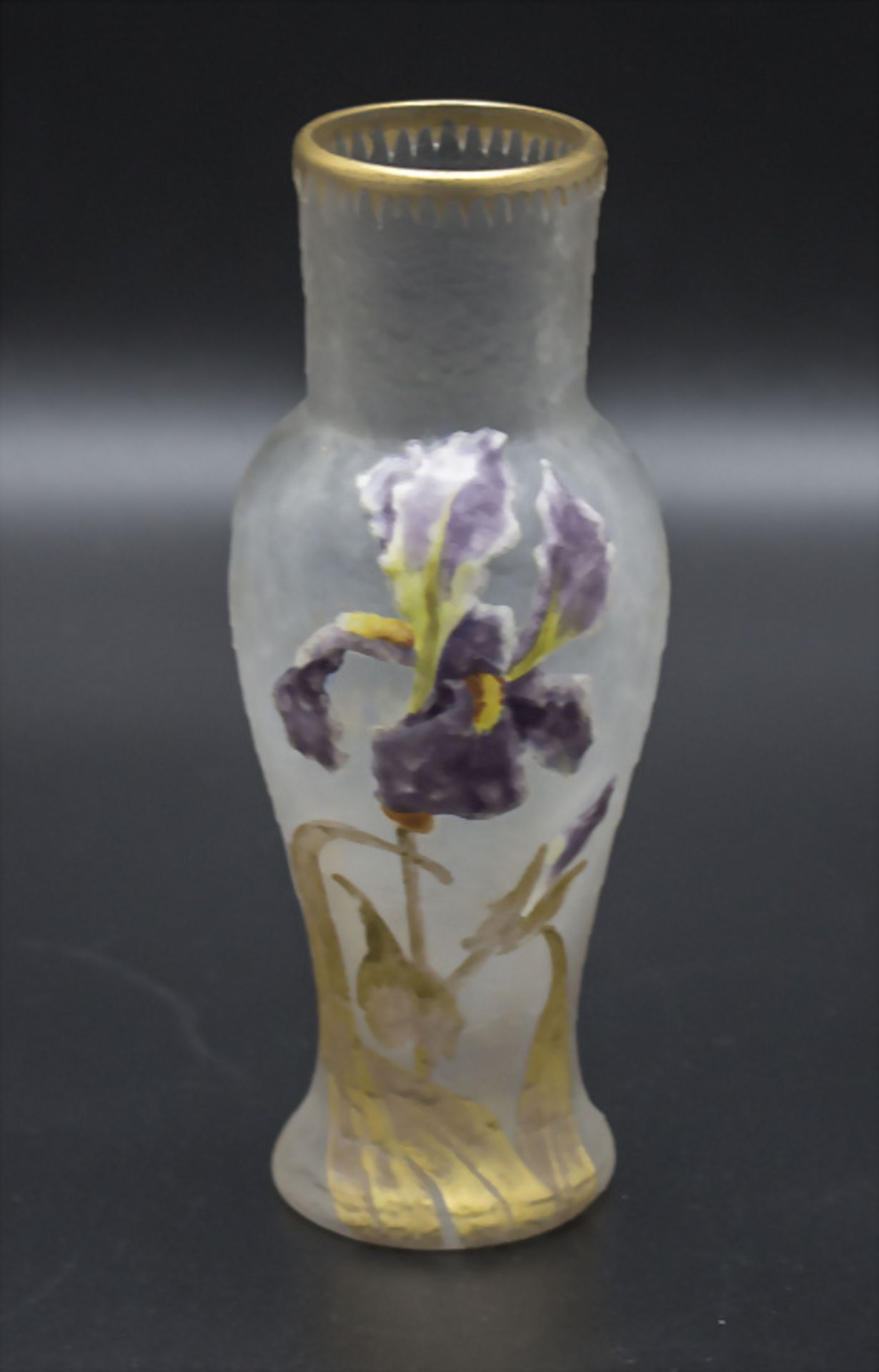 Vase mit Schwertlilie / A vase with iris, Legras & Cie., Verreries de Saint-Denis, um 1900