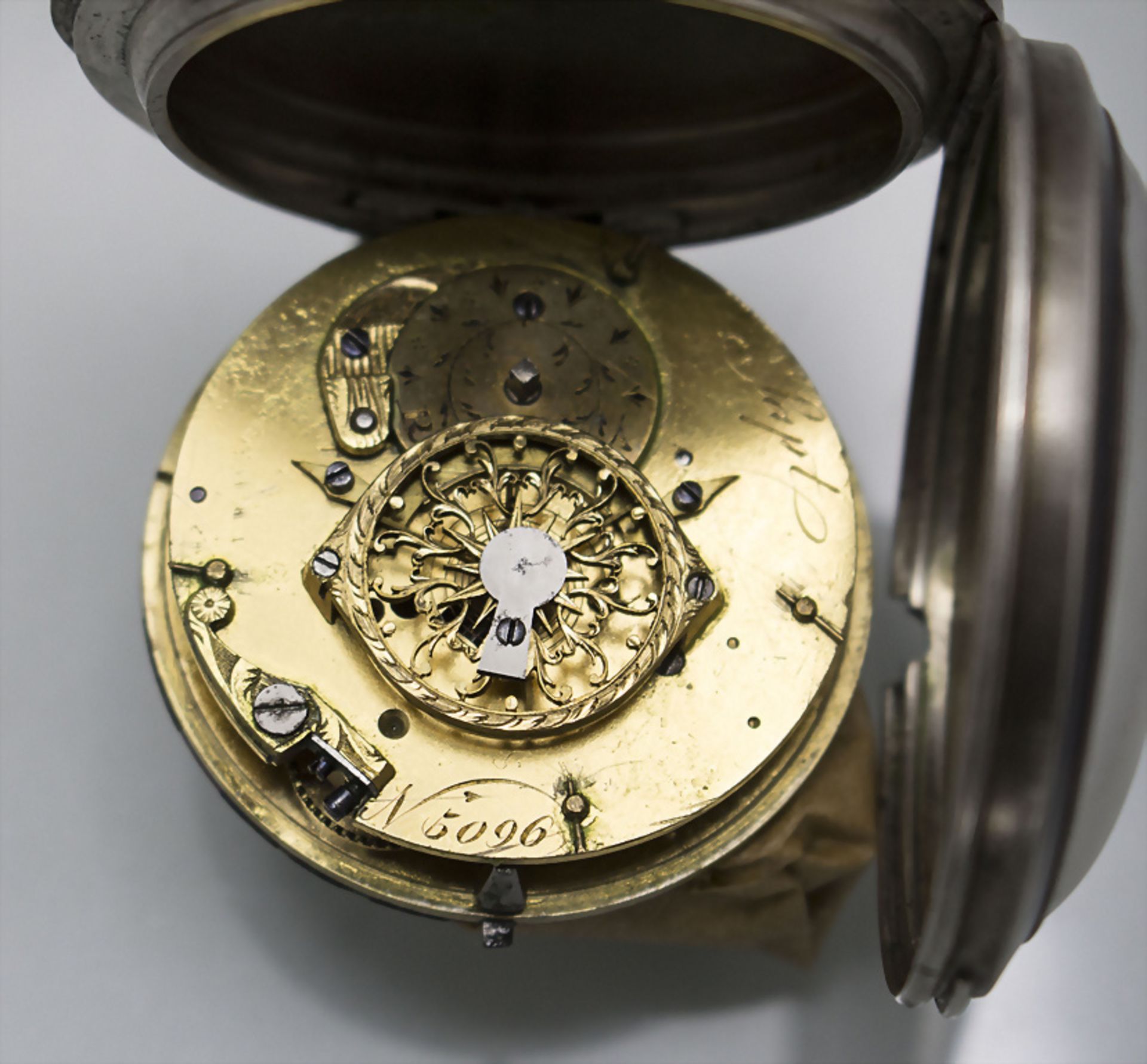 Taschenuhr / A silver pocket watch, Sapt, um 1800 - Image 3 of 5