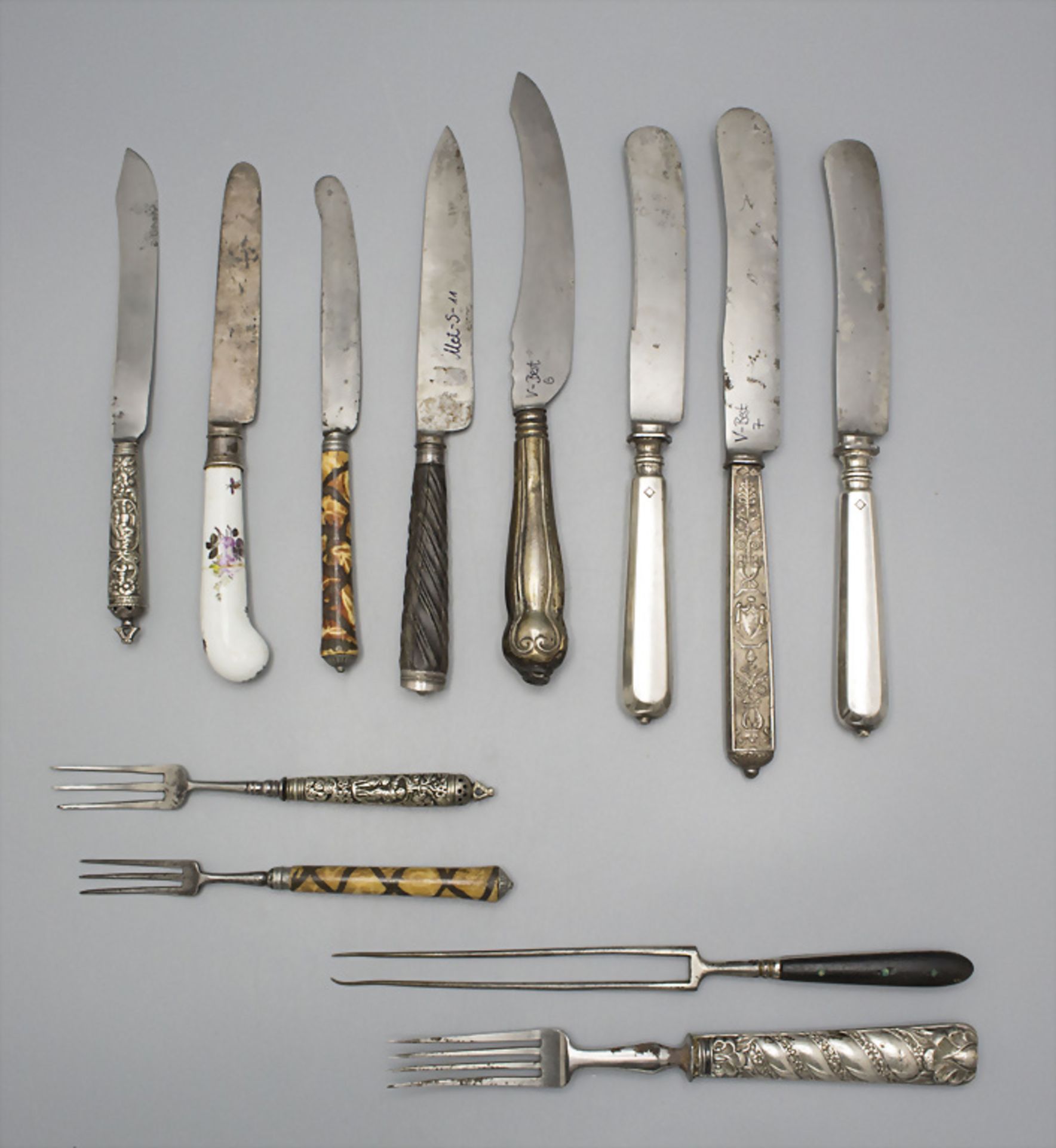 Sammlung Besteckteile / A collection of cutlery parts, 18. / 19. Jh