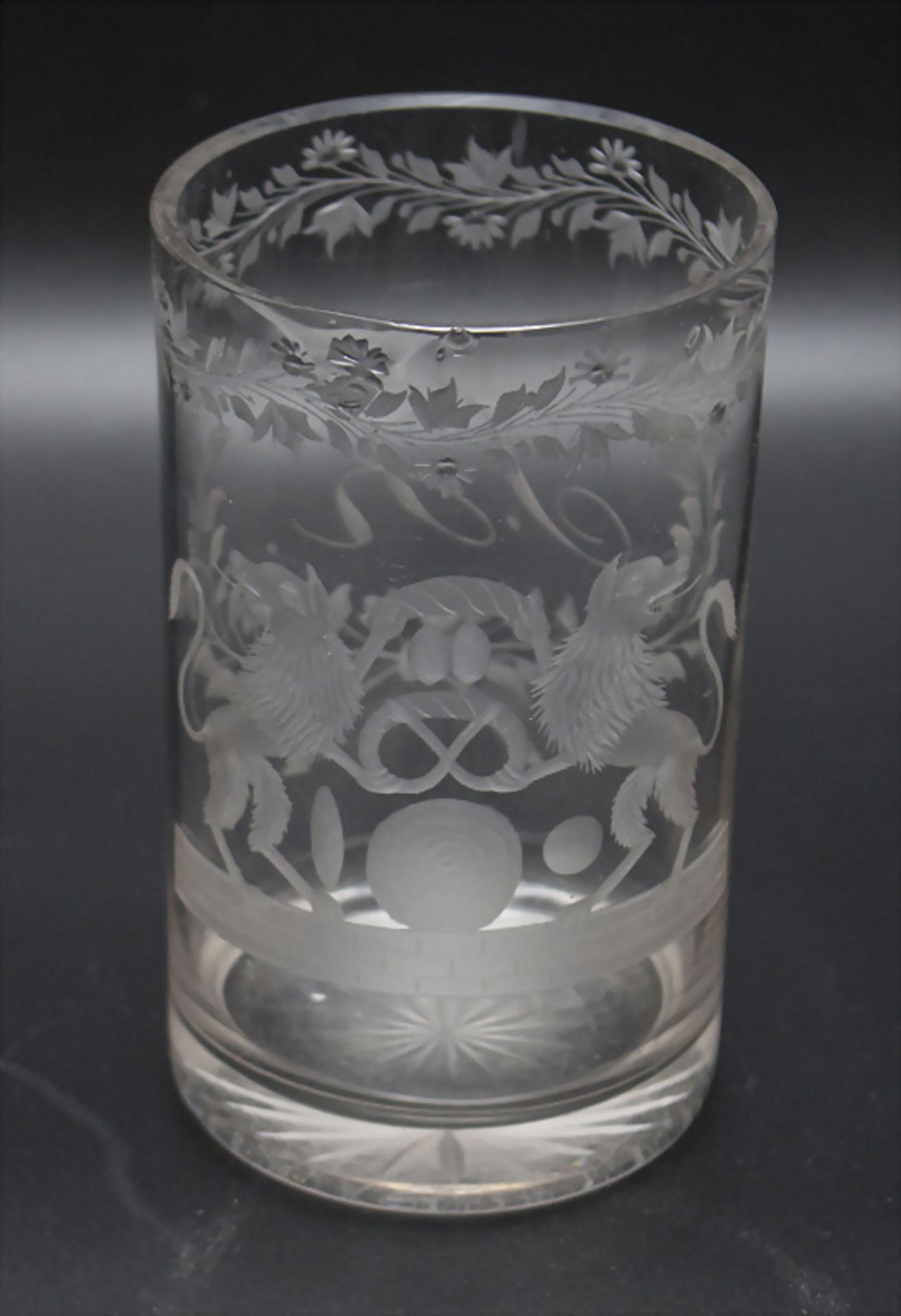 Becher eines Bäckers / A glass beaker of a baker, Böhmen, um 1800 - Image 2 of 3