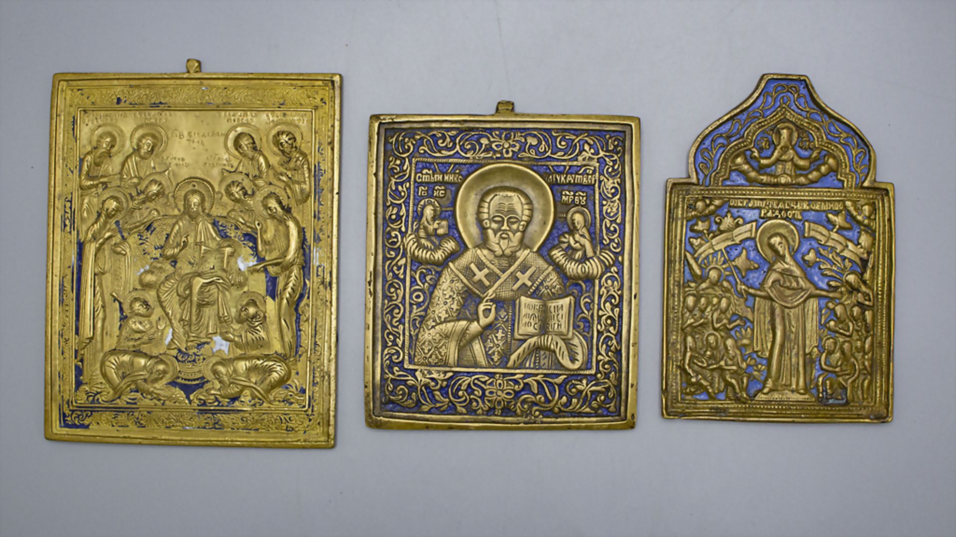 Konvolut 3 Ikonen / A set of 3 icons, Russland, 19. Jh.