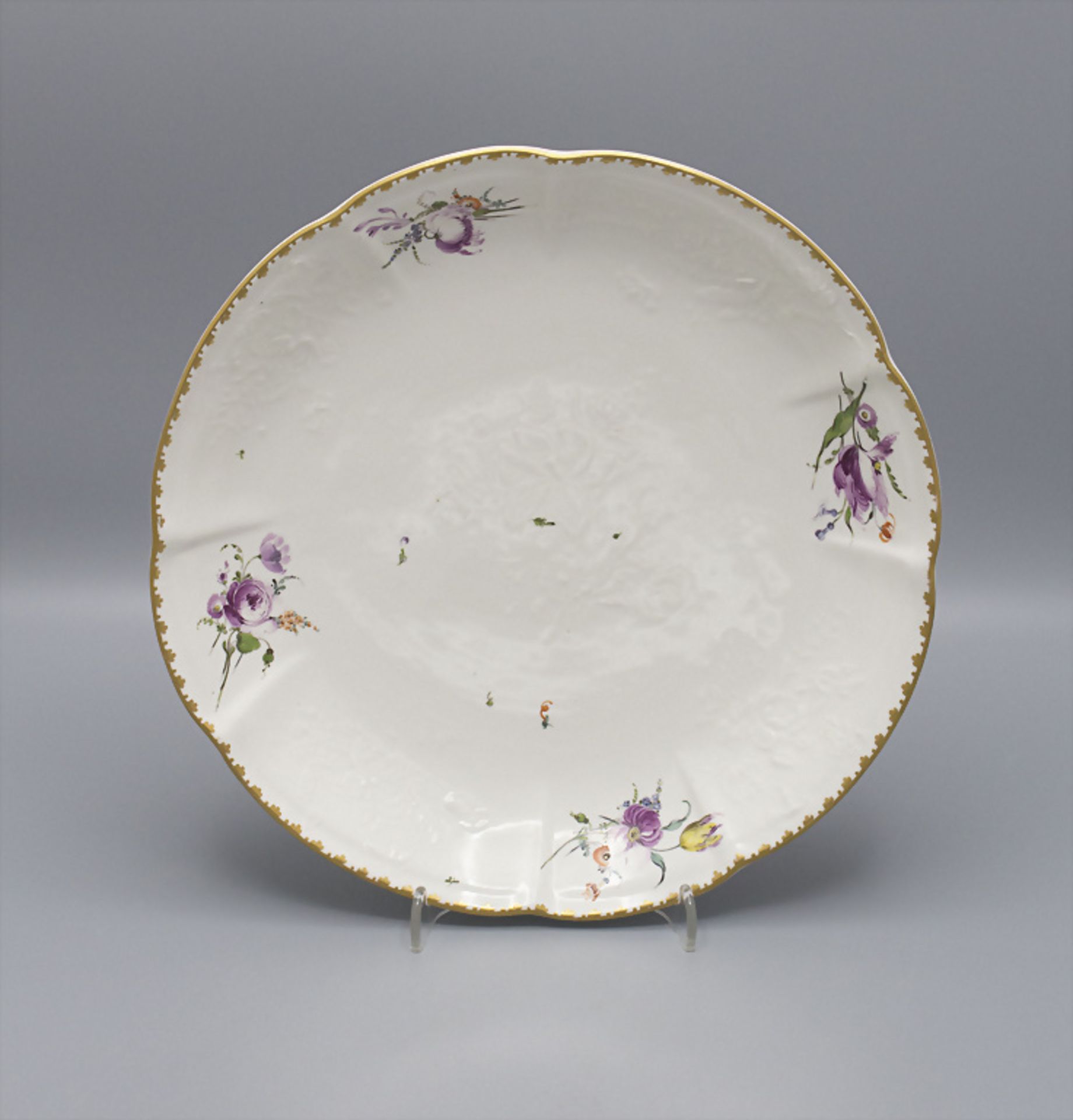 4 Teller mit Blumenmalerei / 4 porcelain plates with flowers, Frankenthal, um 1776 - Image 2 of 9