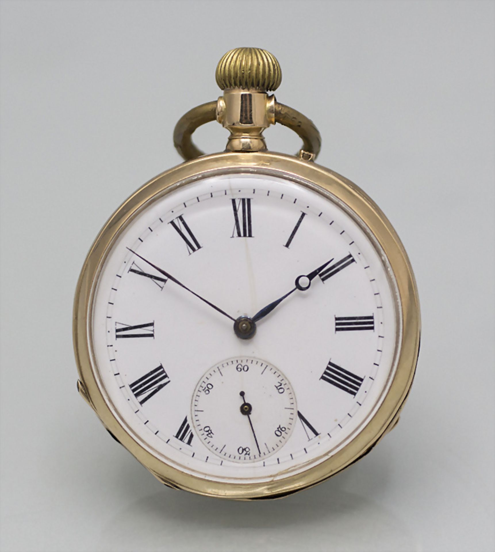 Offene Herrentaschenuhr / An 14 ct gold pocket watch, um 1900